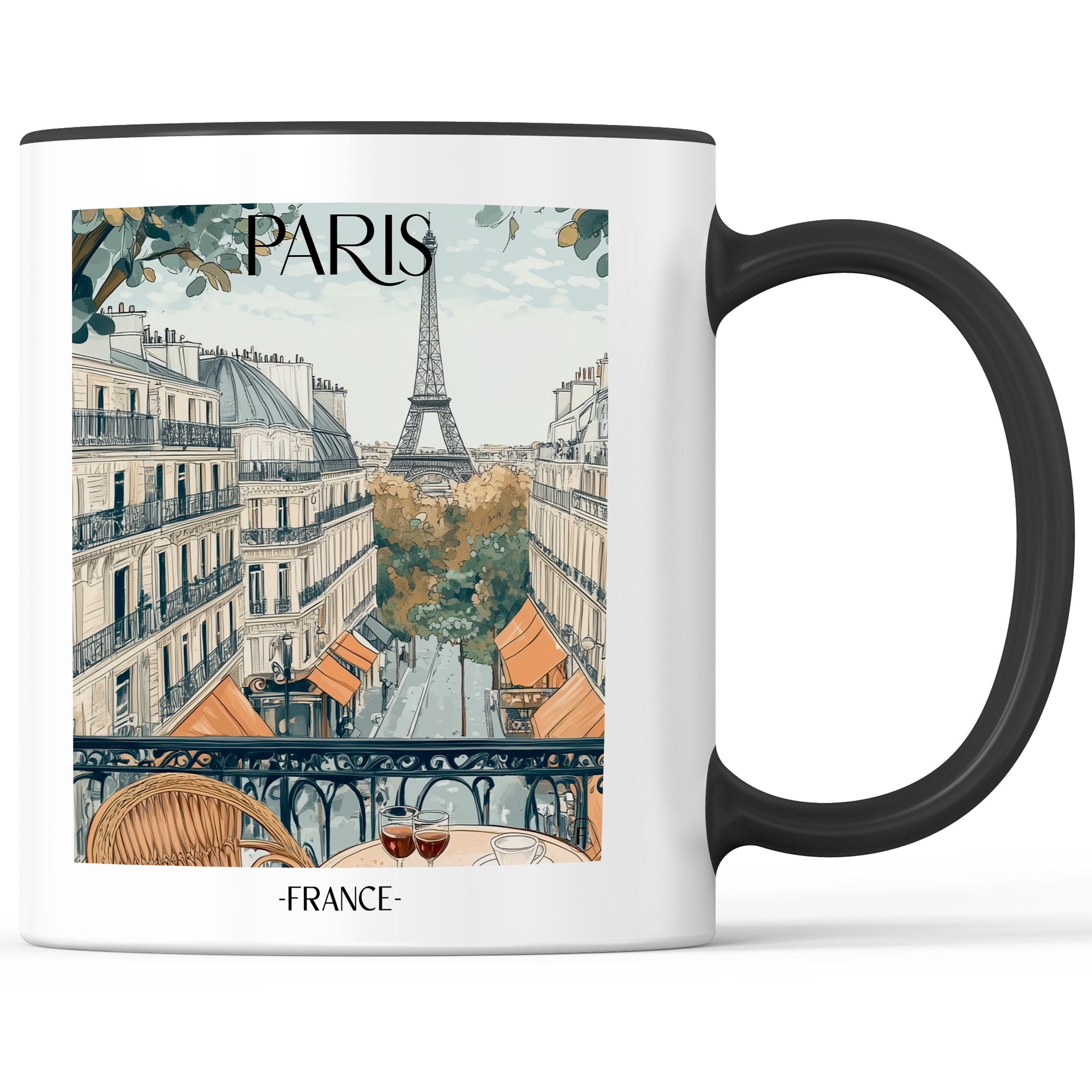 Paris - Frankreich Becher - Kaffeetasse im Aquarell Stil - favplace