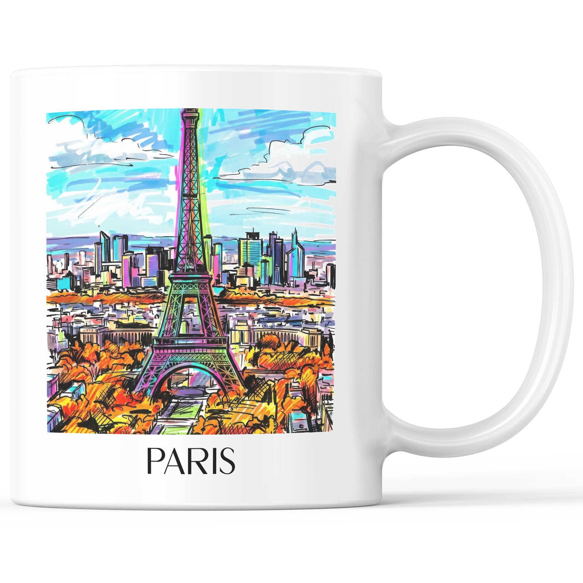 Paris - Frankreich Becher - Kaffeetasse im Tag Graffiti Stil - favplace