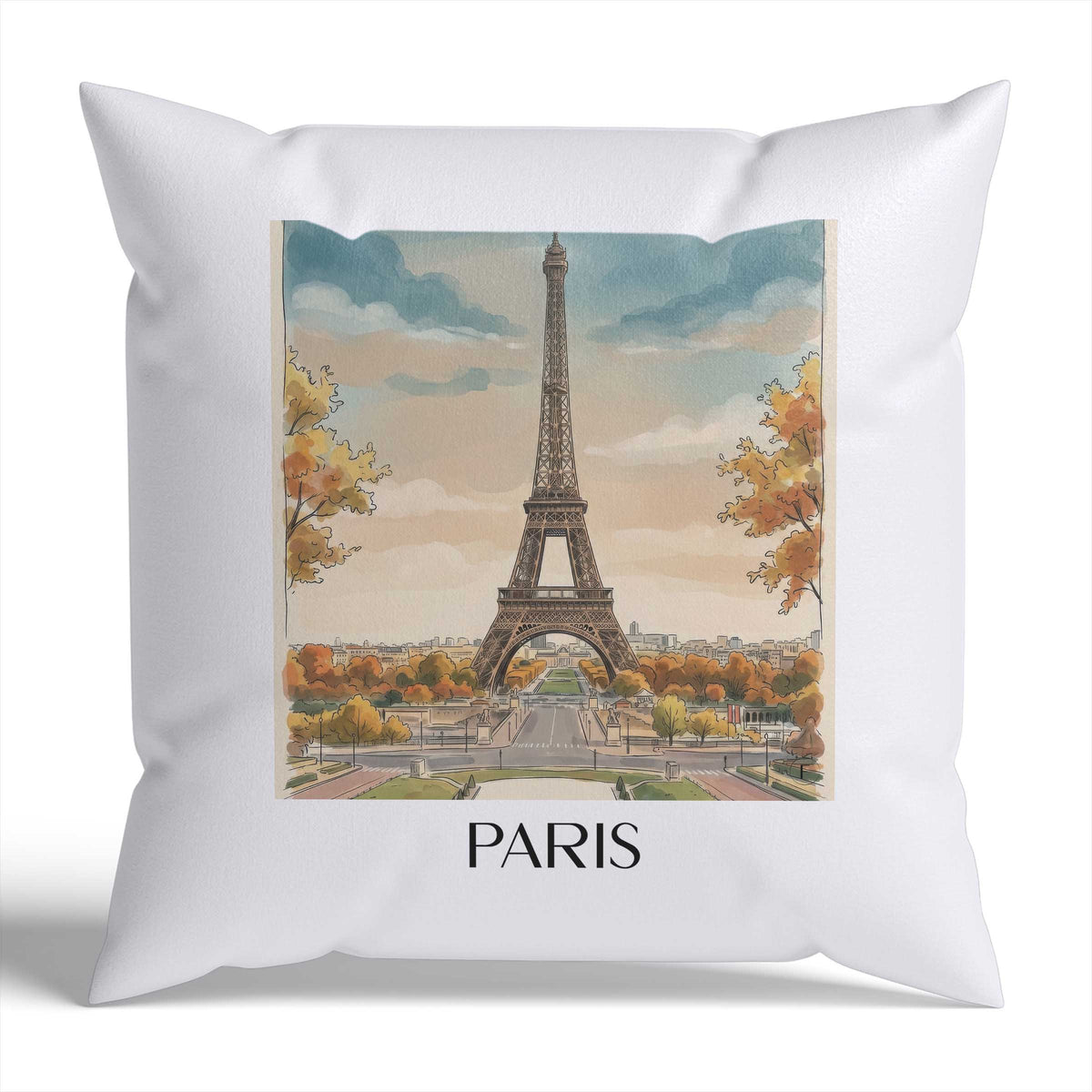 Paris Kissenhülle - Zierkissen Bezug - Frankreich - Frankreich Kissen bzw. Kissenbezug im Aquarell Stil - favplace