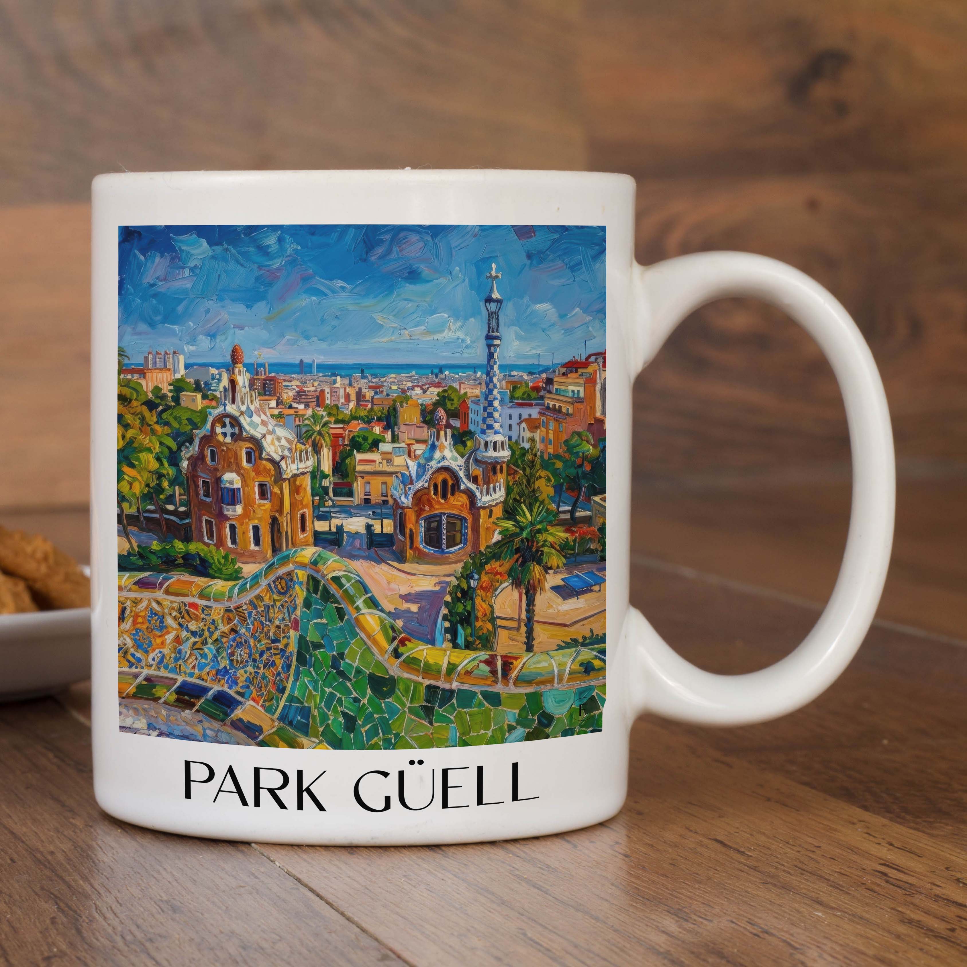 park-güell-barcelona-spanien-kaffeebecher-oil-painting-oelgemaelde