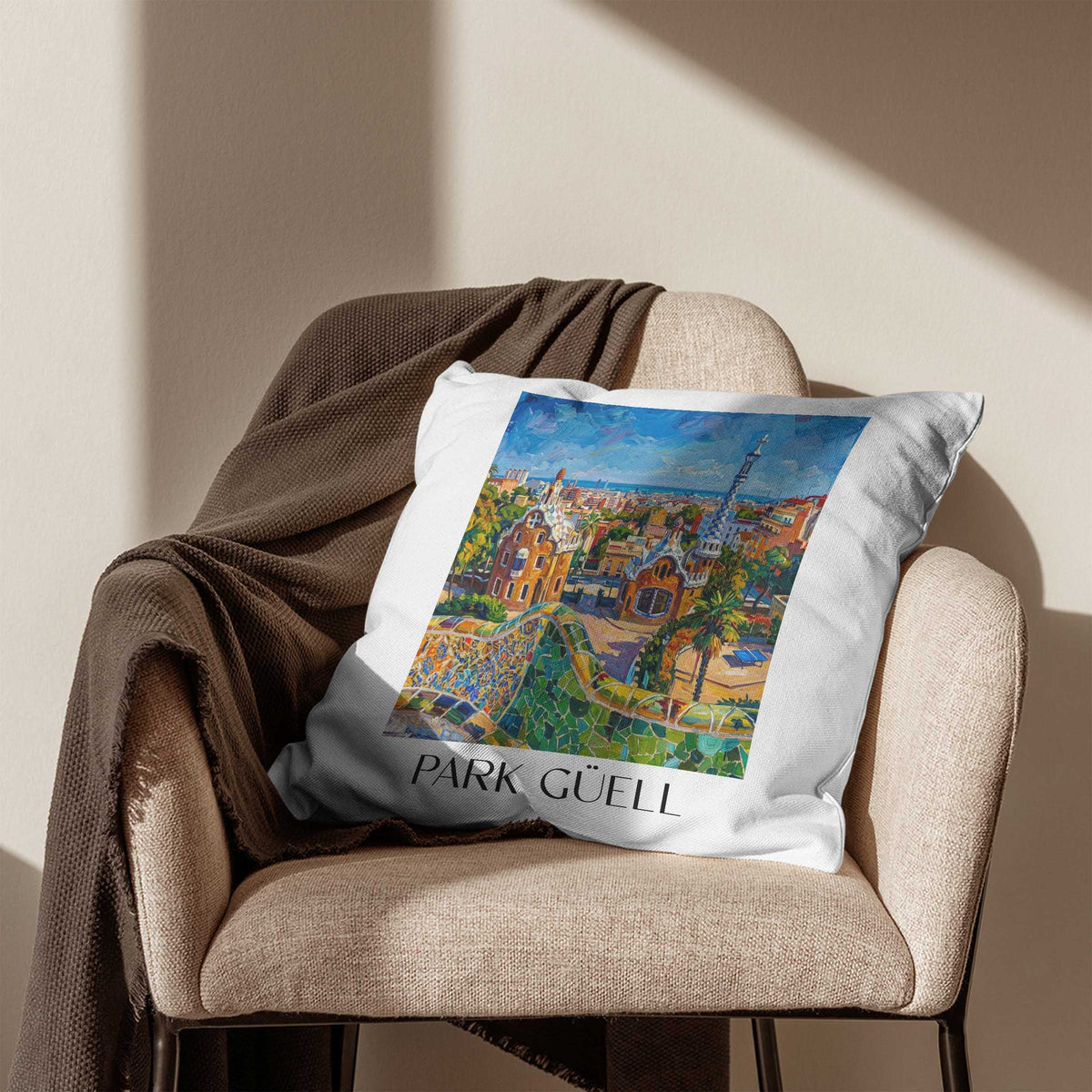 park-güell-barcelona-spanien-kissenbezug-oil-painting-oelgemaelde