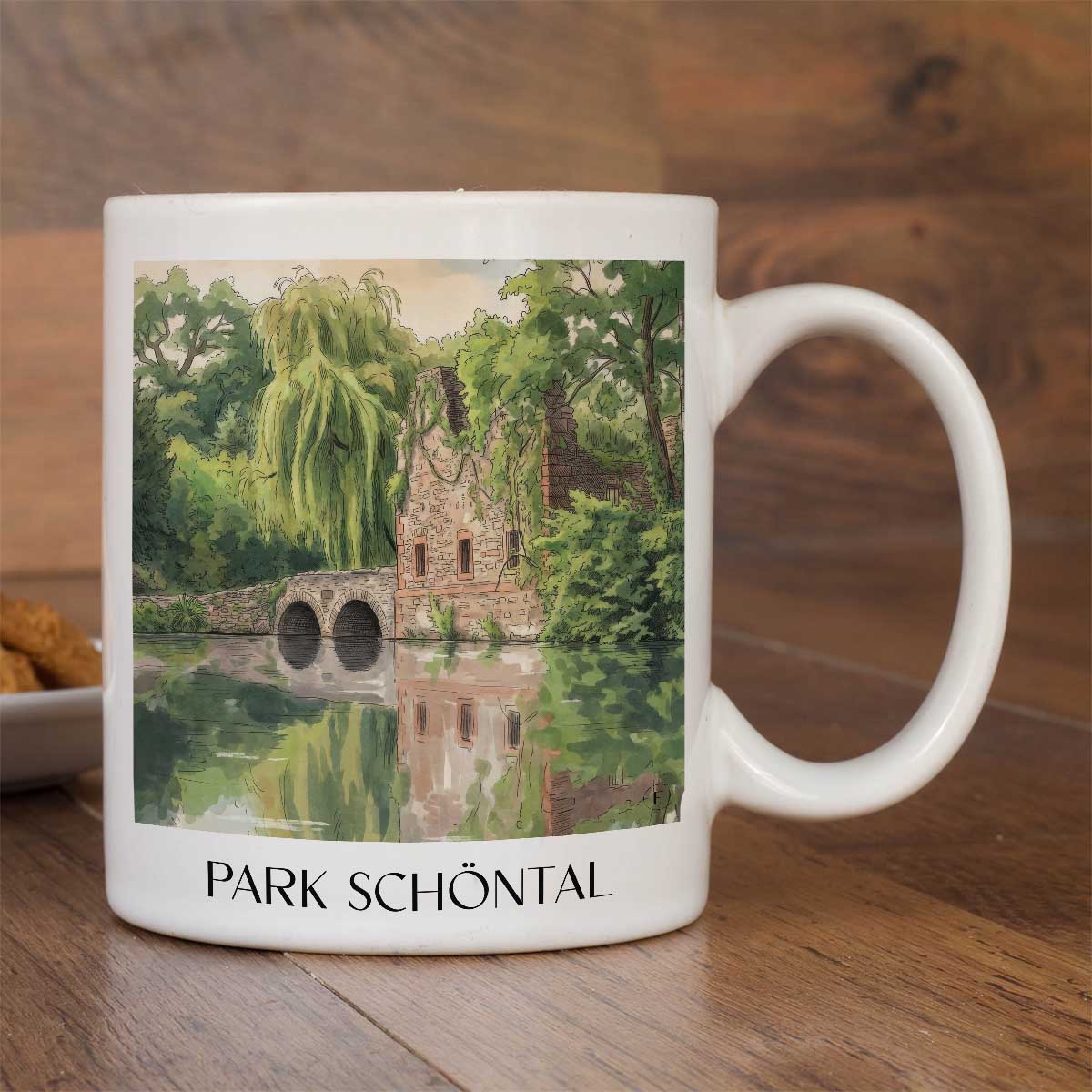 park-schöntal-aschaffenburg-deutschland-kaffeebecher-aquarell