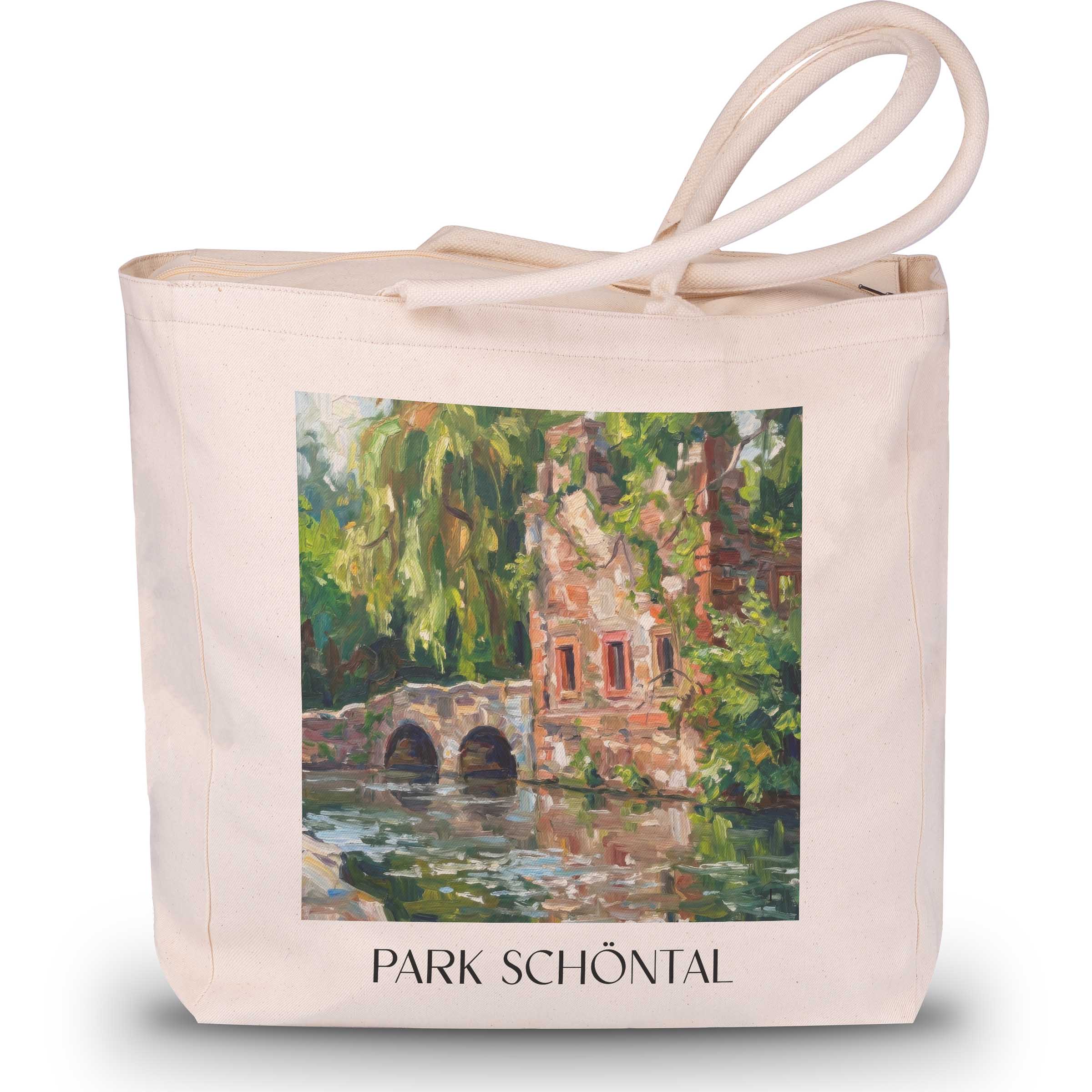 park-schöntal-aschaffenburg-deutschland-einkaufstasche-oil-painting-oelgemaelde