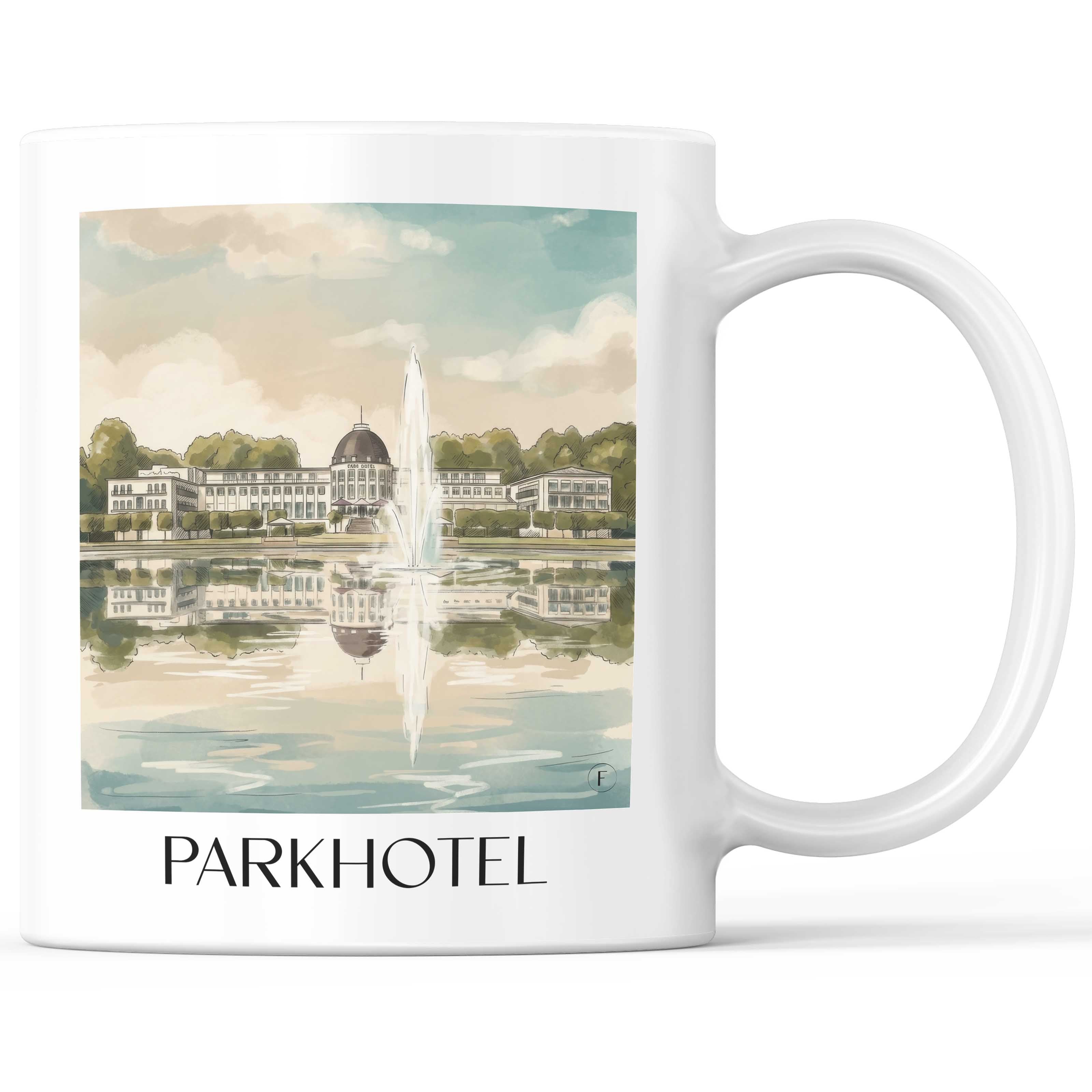 Parkhotel Kaffeebecher - Bremen - Deutschland Becher - Kaffeetasse im Aquarell Stil - favplace