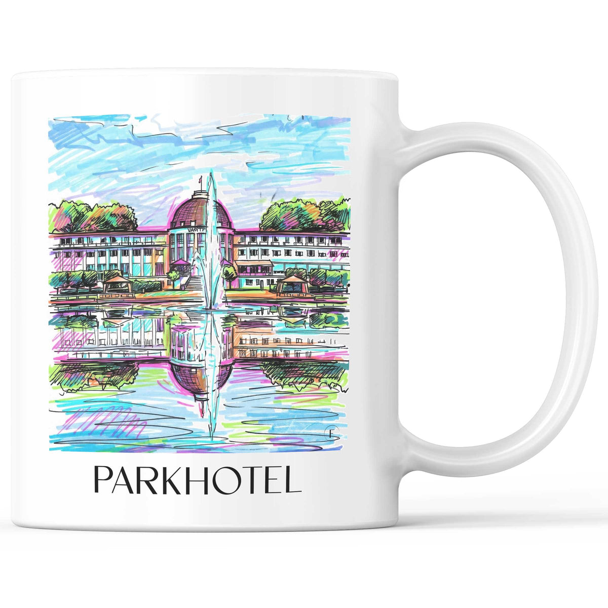 Parkhotel Kaffeebecher - Bremen - Deutschland Becher - Kaffeetasse im Tag Graffiti Stil - favplace