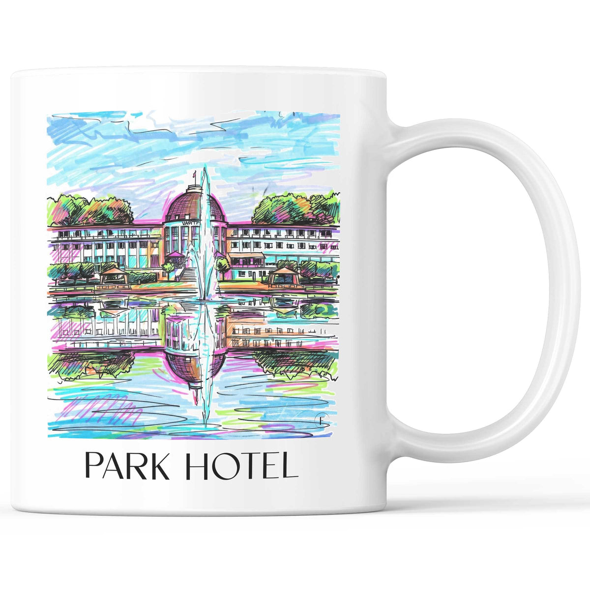 Parkhotel Kaffeebecher - Bremen - Deutschland Becher - Kaffeetasse im Tag Graffiti Stil - favplace