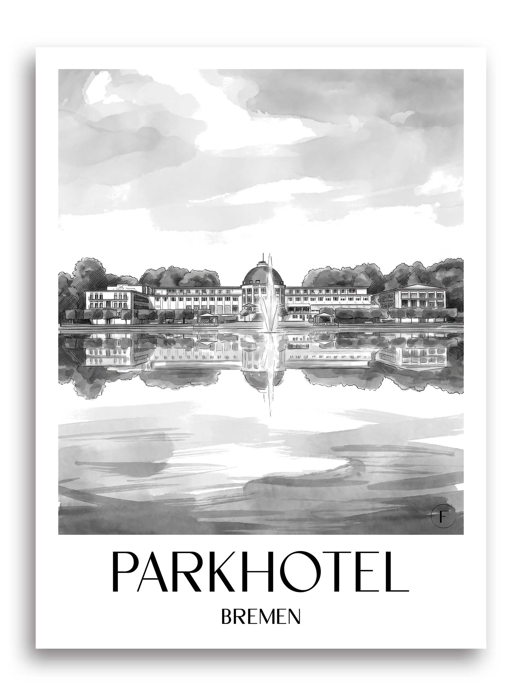 parkhotel-bremen-deutschland-poster-aquarell-schwarz-weiss