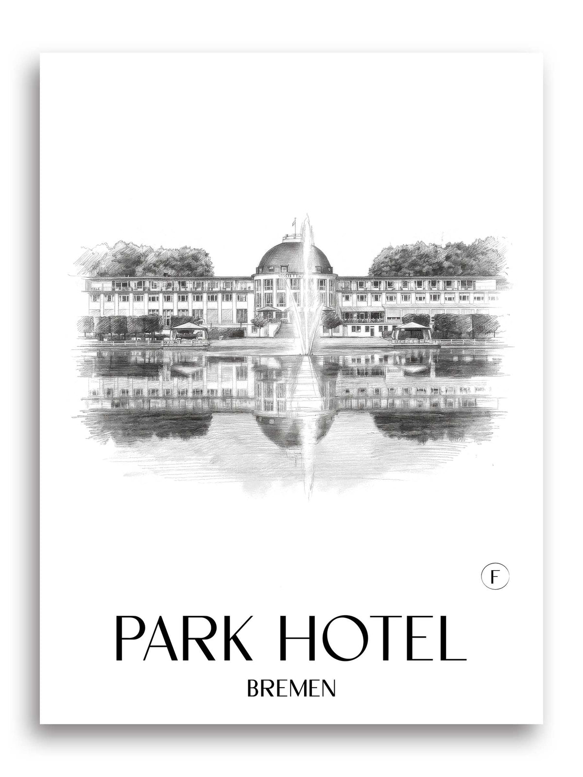 Parkhotel Poster - Bremen - Deutschland Kunstdruck - Zeichnung von A4 bis A1 - favplace