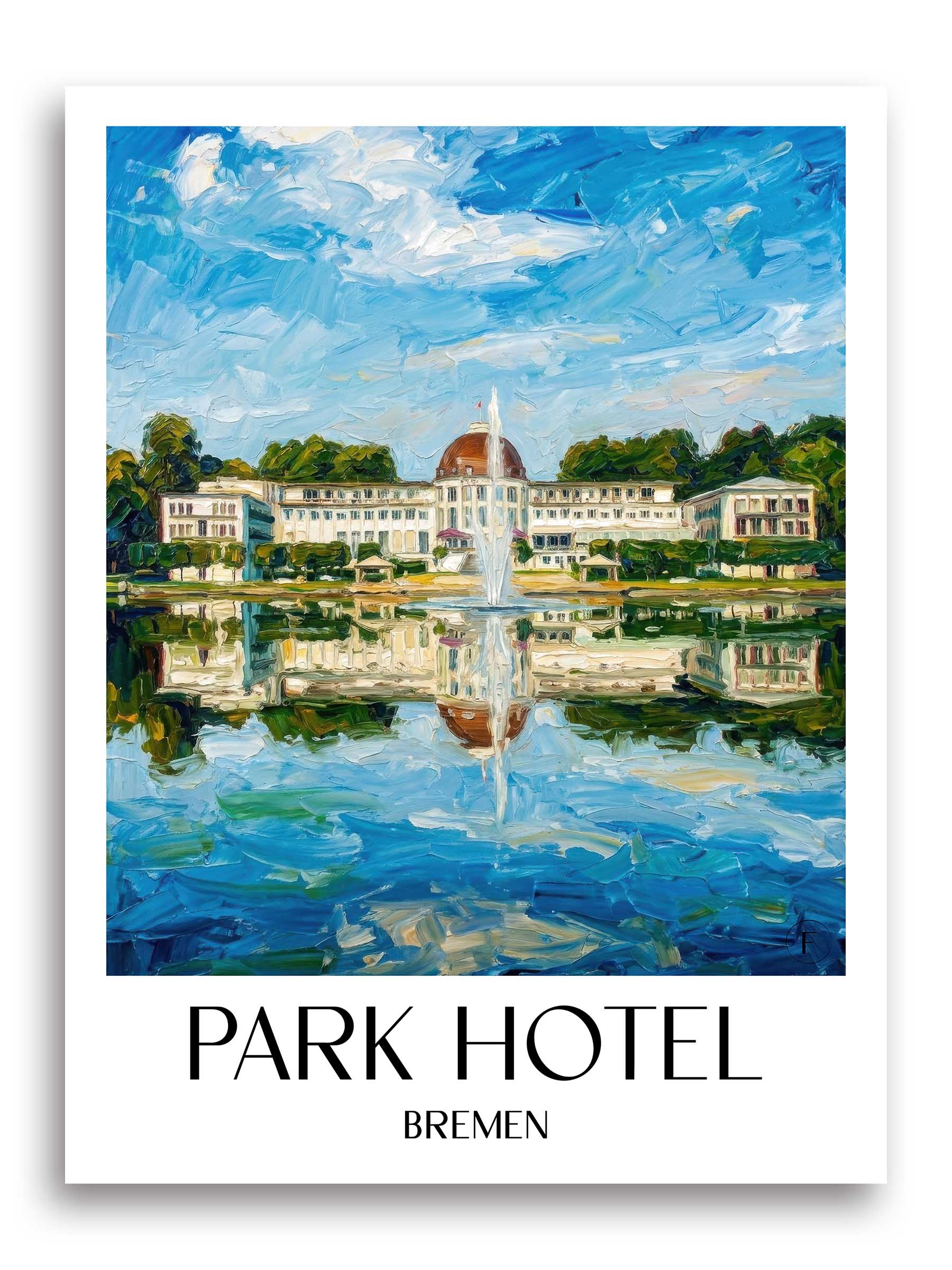 Parkhotel Poster - Bremen - Deutschland Kunstdruck - Ölgemälde von A4 bis A1 - favplace
