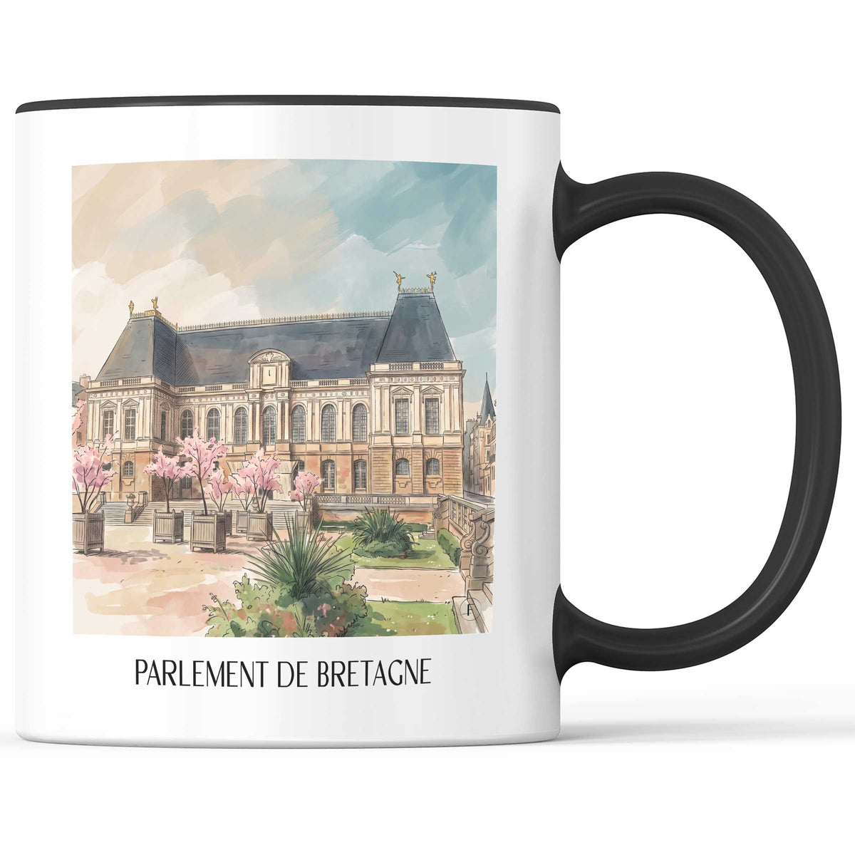 parlement-de-bretagne-rennes-frankreich-kaffeebecher-aquarell