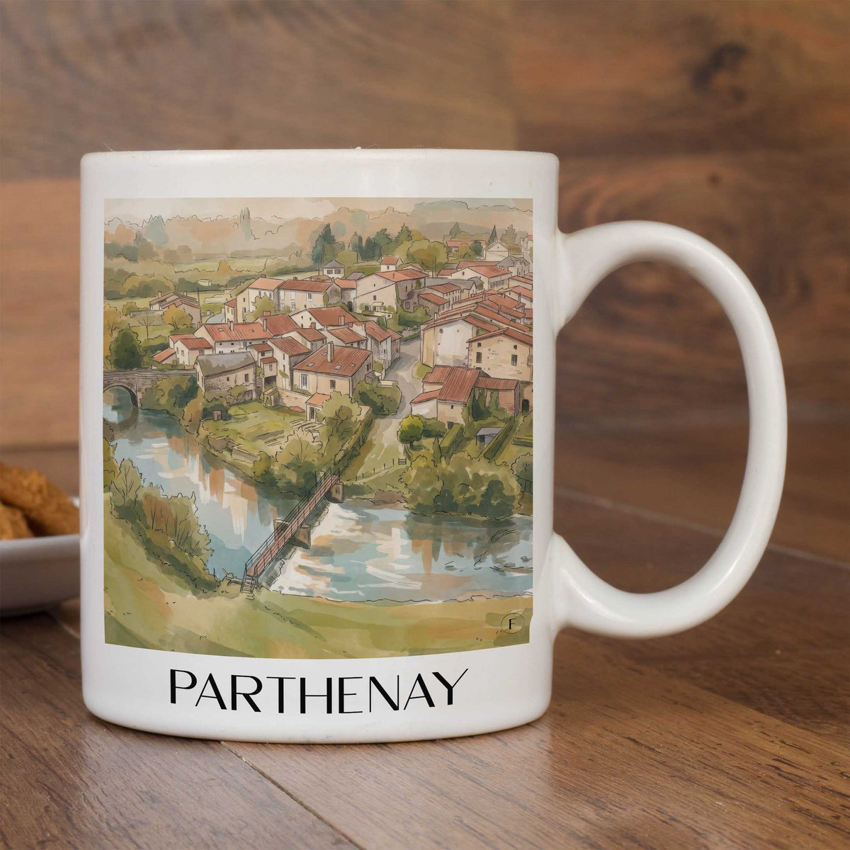 parthenay-deux-sèvres-frankreich-kaffeebecher-aquarell