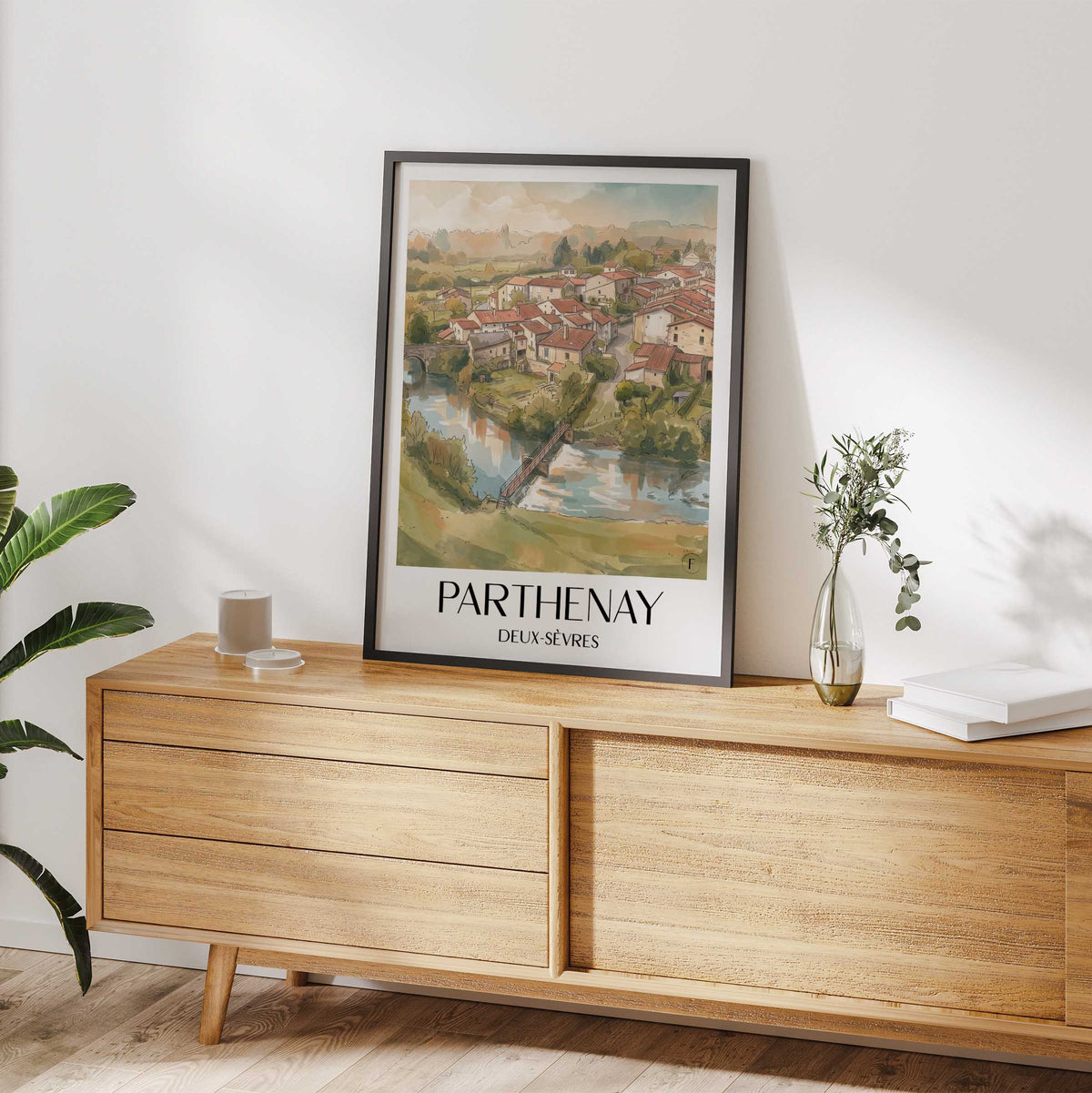 parthenay-deux-sèvres-frankreich-poster-aquarell
