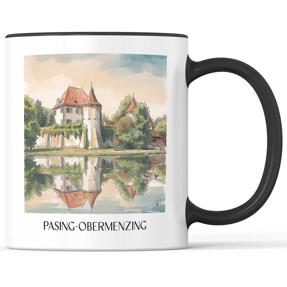 Pasing-Obermenzing Kaffeebecher - München - Deutschland Becher - Kaffeetasse im Aquarell Stil - favplace