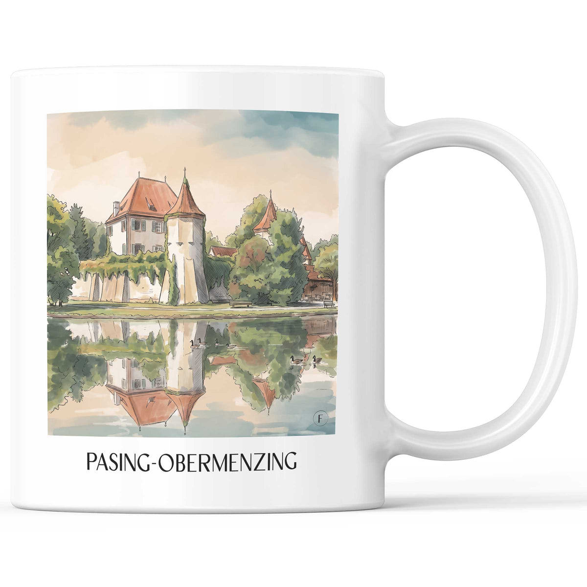 Pasing-Obermenzing Kaffeebecher - München - Deutschland Becher - Kaffeetasse im Aquarell Stil - favplace