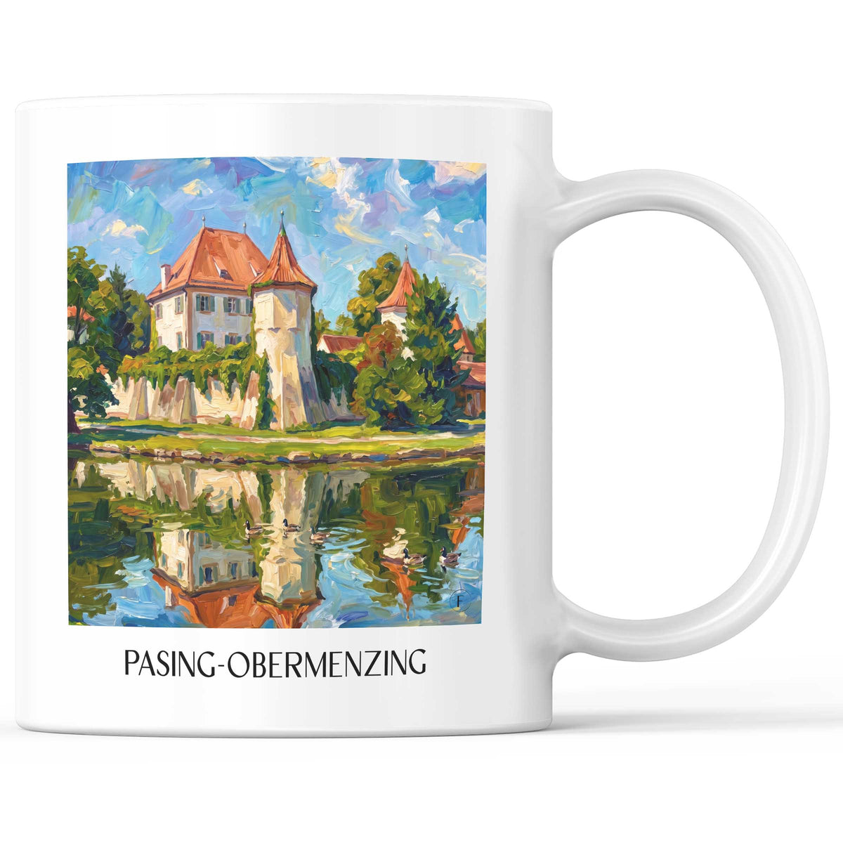 Pasing-Obermenzing Kaffeebecher - München - Deutschland Becher - Kaffeetasse im Ölgemälde Stil - favplace