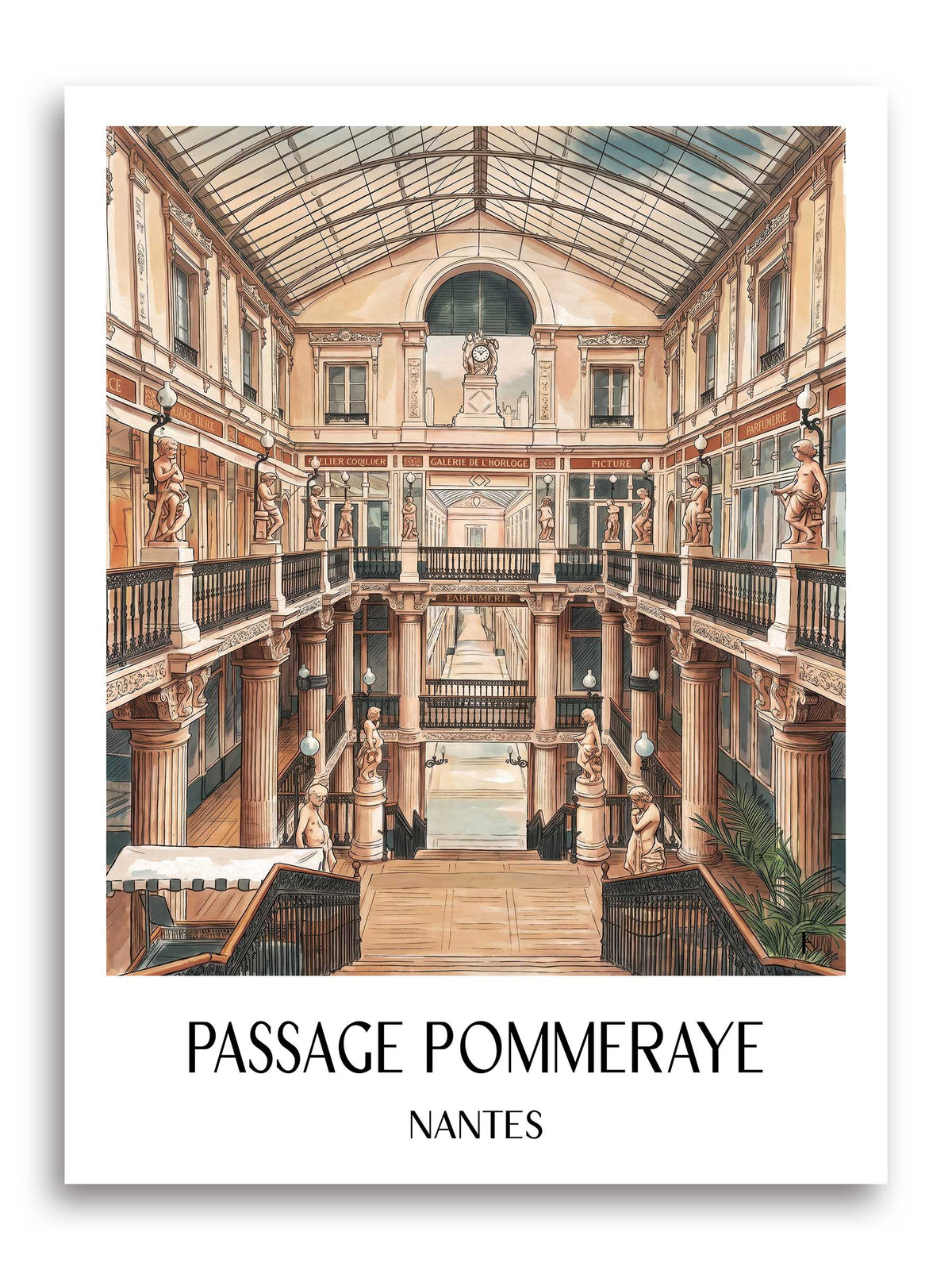 passage-pommeraye-nantes-frankreich-poster-aquarell