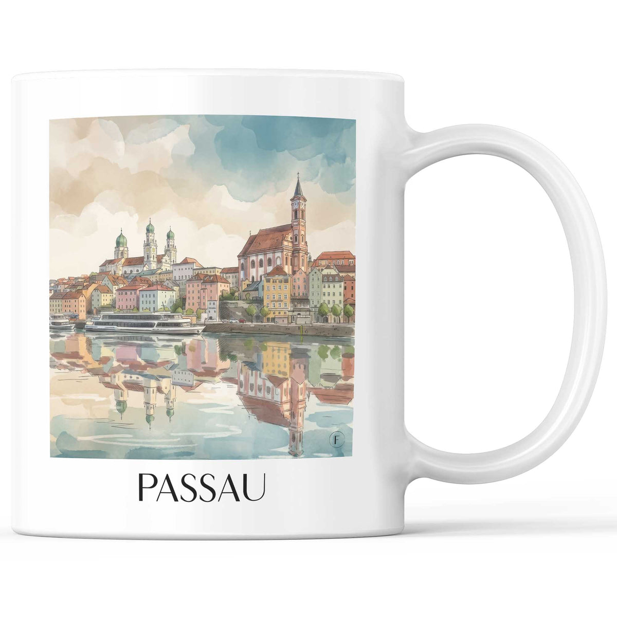 Passau Kaffeebecher - Niederbayern - Deutschland Becher - Kaffeetasse im Aquarell Stil - favplace