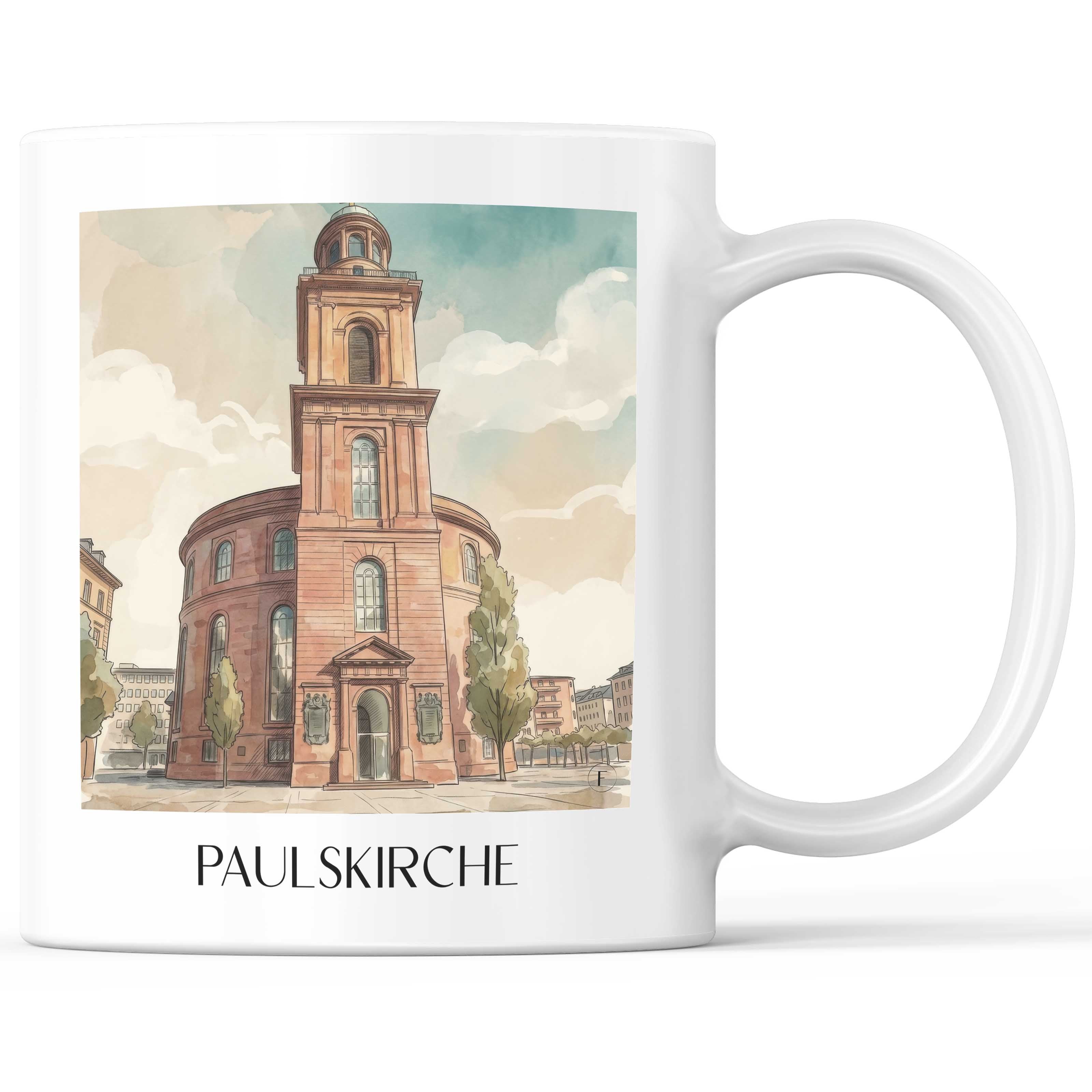 Paulskirche Kaffeebecher - Frankfurt - Deutschland Becher - Kaffeetasse im Aquarell Stil - favplace