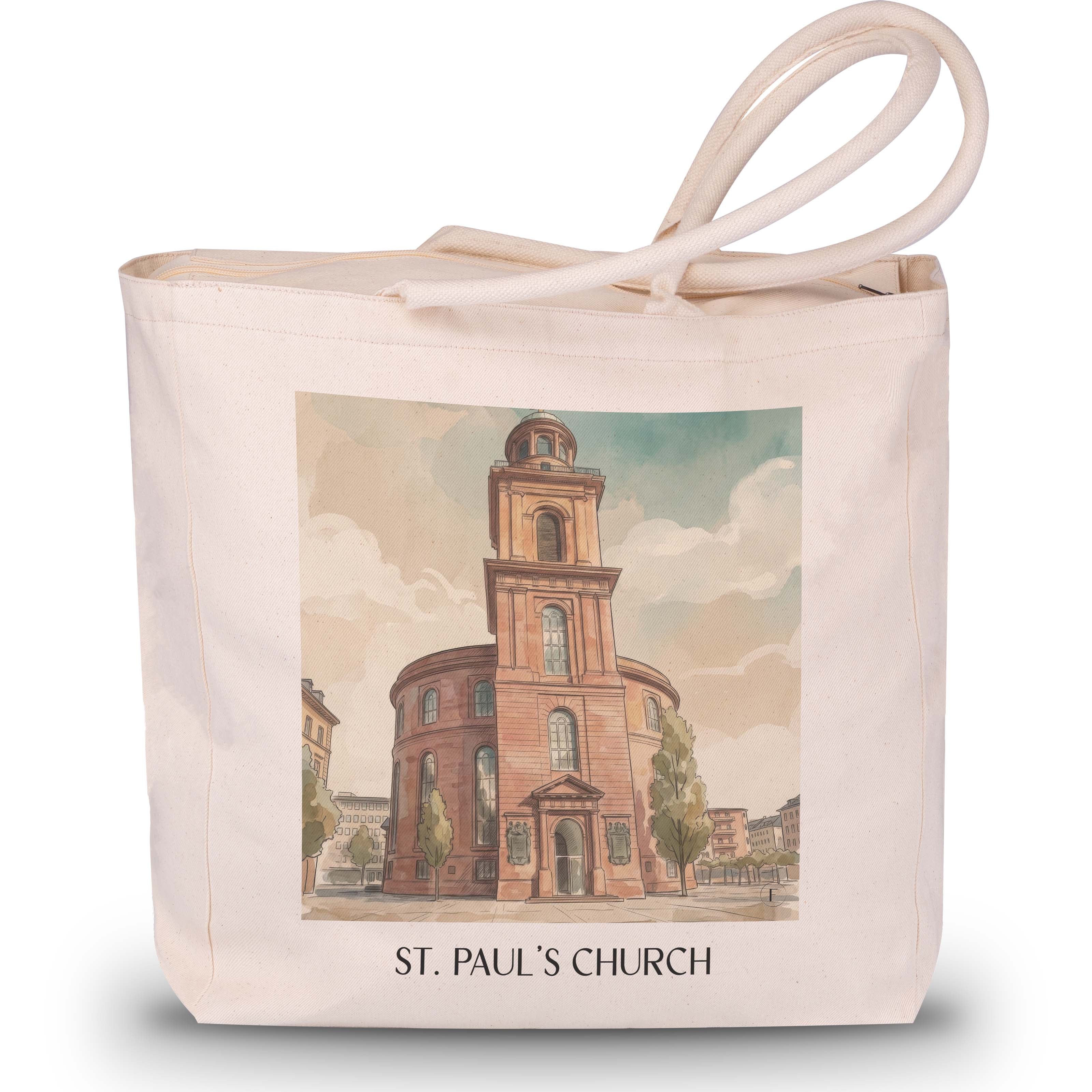 Paulskirche Shopping Tasche - Frankfurt - Deutschland Tote Bag - Einkaufstasche im Aquarell Stil - favplace