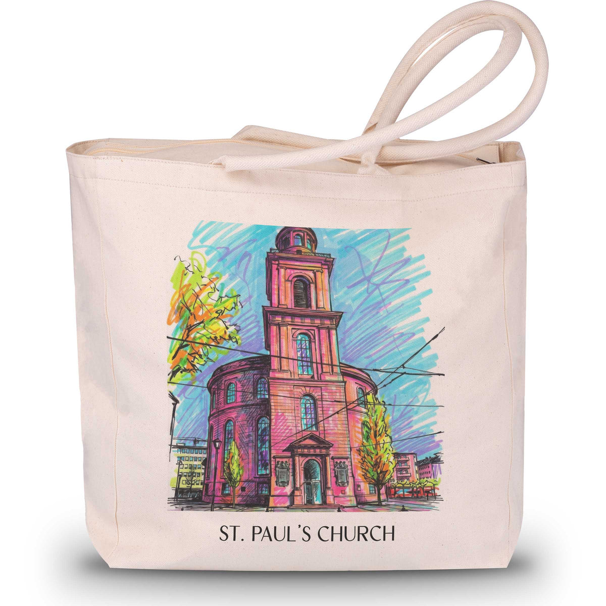 Paulskirche Shopping Tasche - Frankfurt - Deutschland Tote Bag - Einkaufstasche im Tag Graffiti Stil - favplace