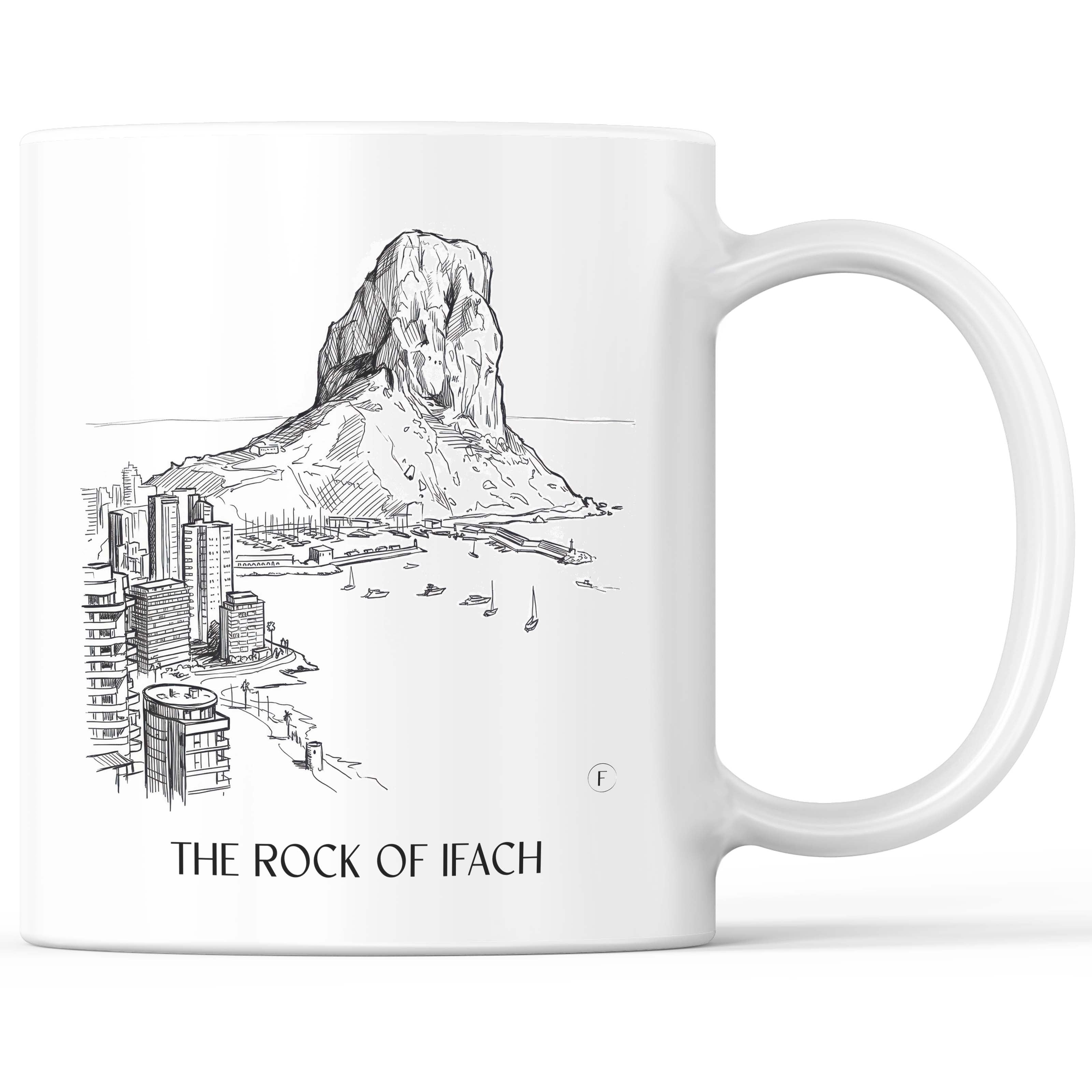 Peñón de Ifach Kaffeebecher - Calpe - Spanien Becher - Kaffeetasse im Skizze Stil - favplace