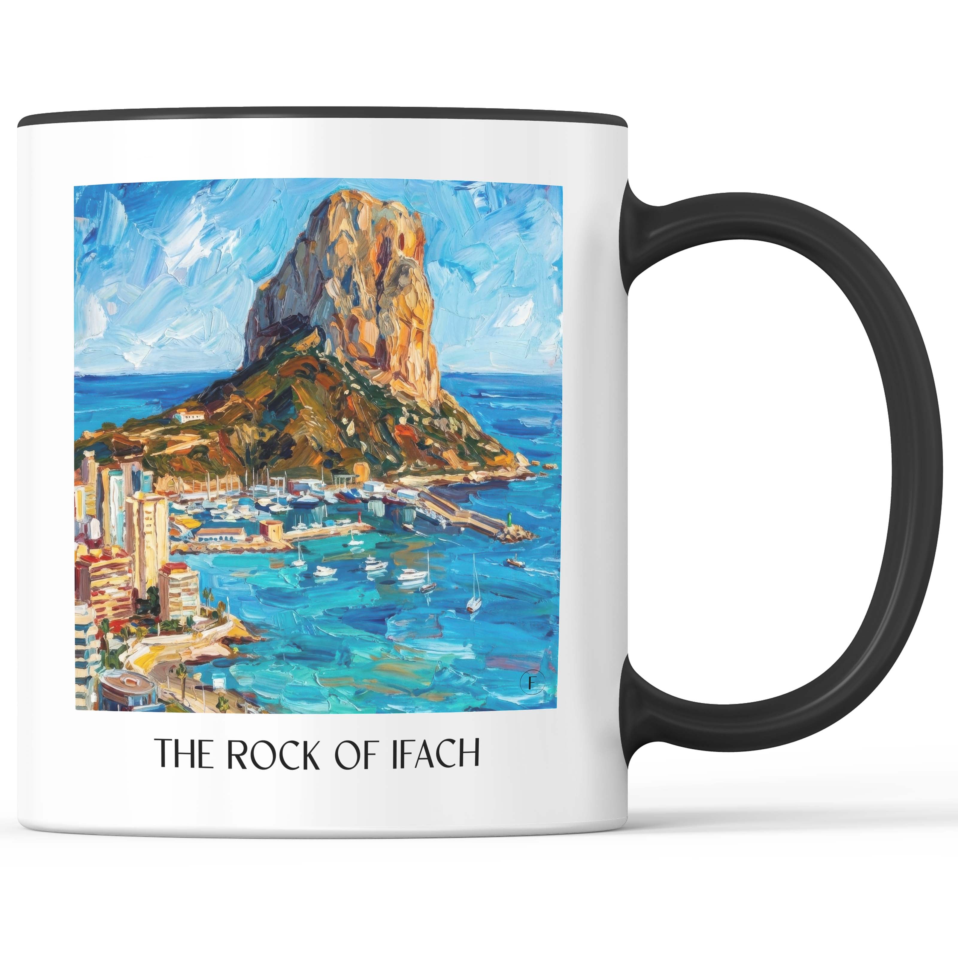 Peñón de Ifach Kaffeebecher - Calpe - Spanien Becher - Kaffeetasse im Ölgemälde Stil - favplace