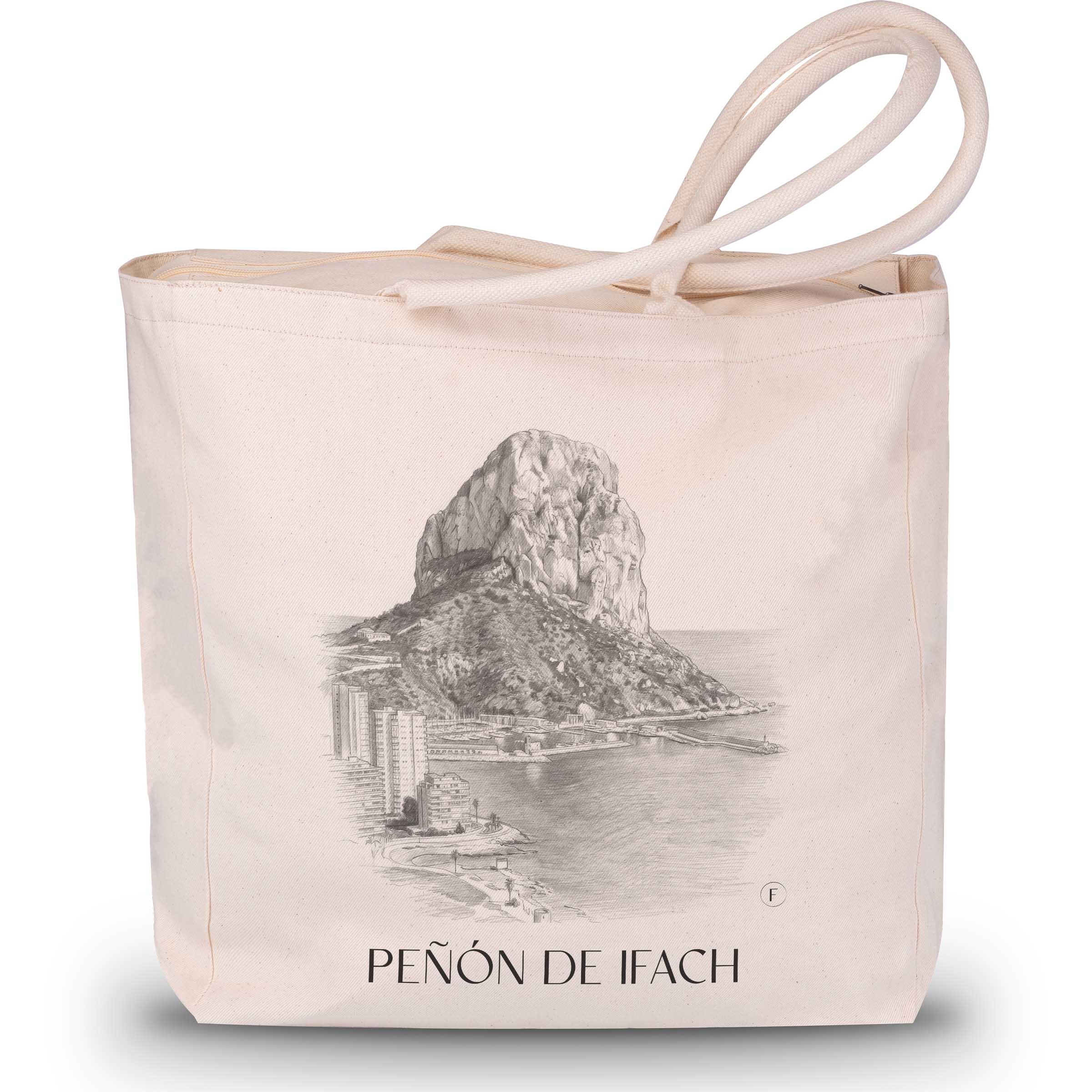 peñón-de-ifach-calpe-spanien-einkaufstasche-bleistift-zeichnung-drawing