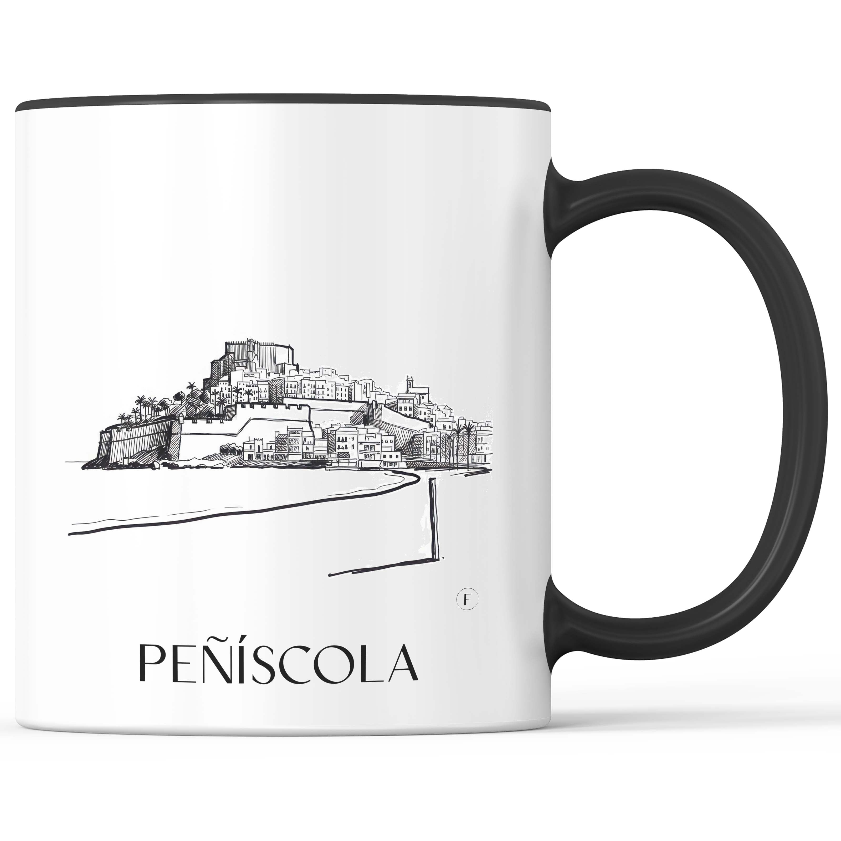 peñíscola-spanien-spanien-kaffeebecher-skizze