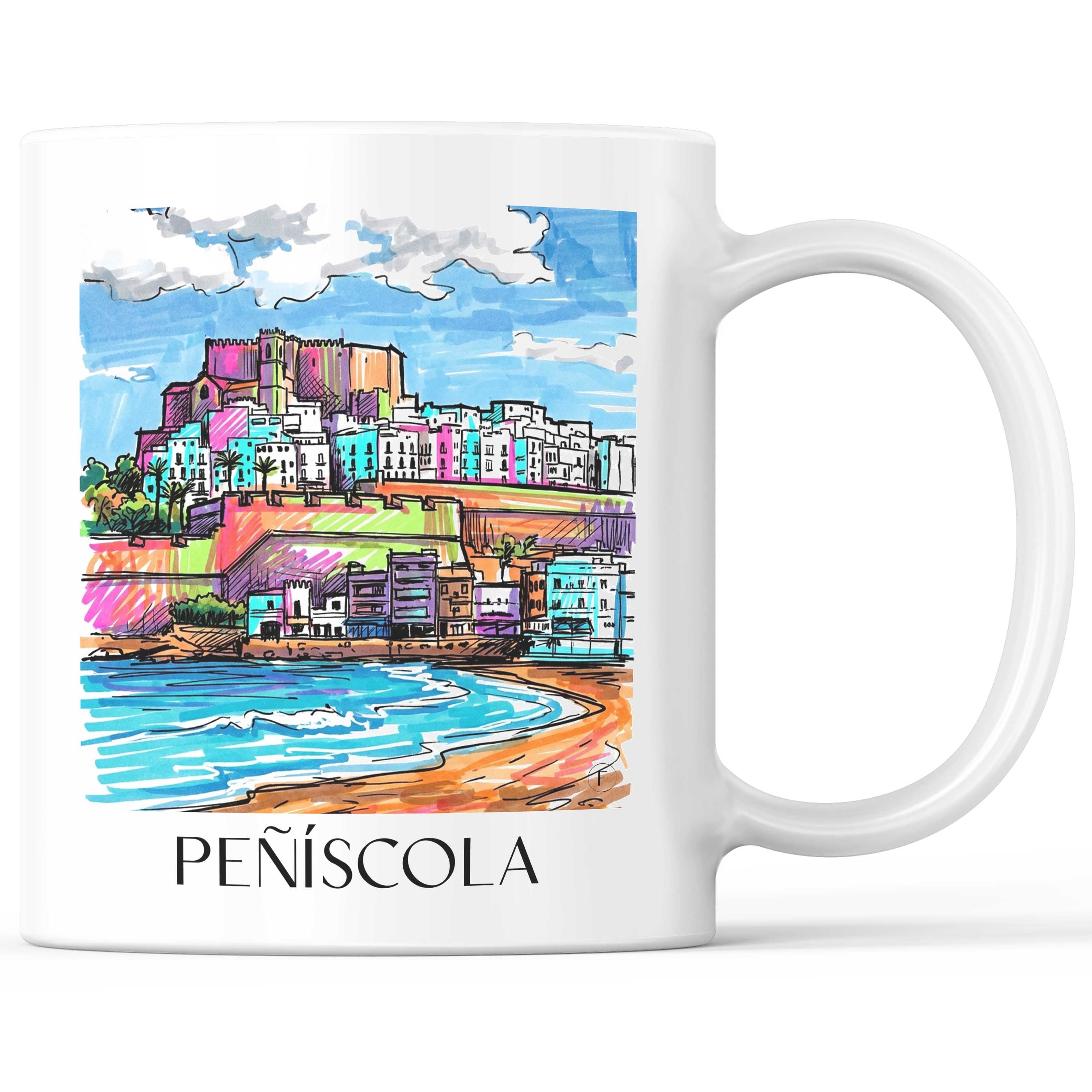 Peñíscola Kaffeebecher - Spanien - Spanien Becher - Kaffeetasse im Tag Graffiti Stil - favplace