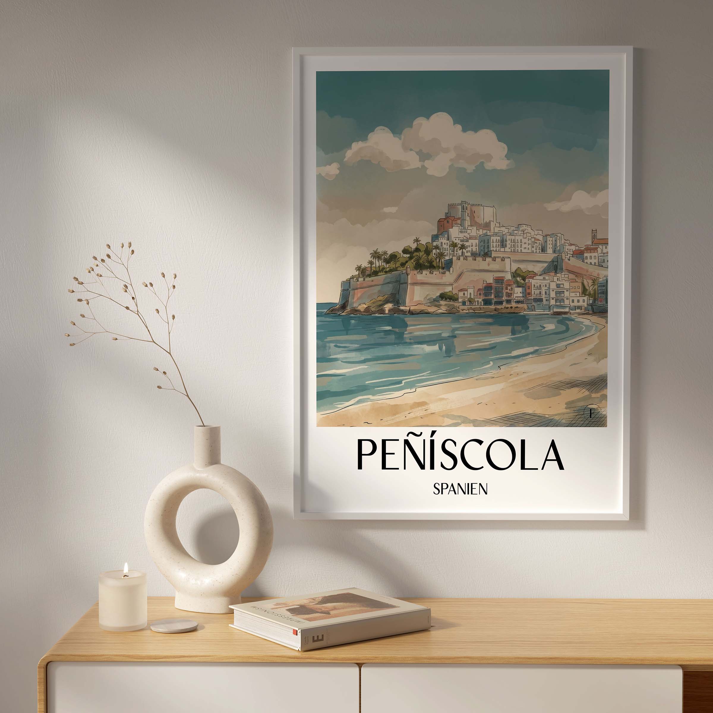 peñíscola-spanien-spanien-poster-aquarell