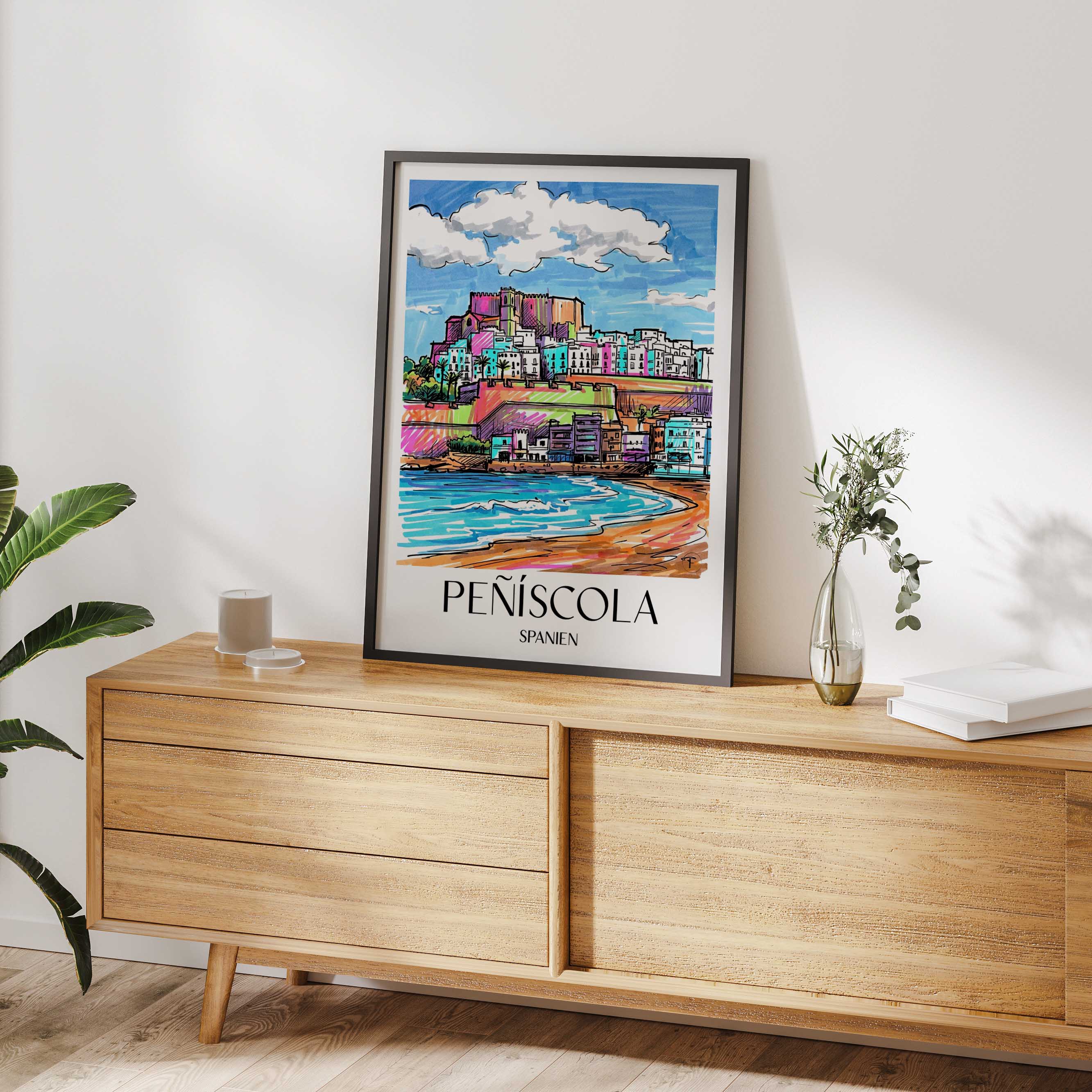peñíscola-spanien-spanien-poster-graffiti