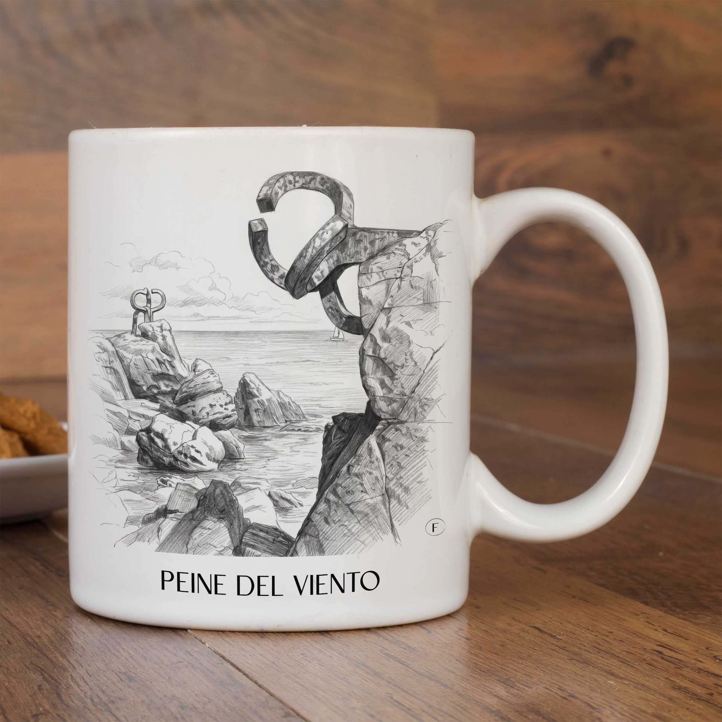 peine-del-viento-san-sebastián-spanien-kaffeebecher-bleistift-zeichnung-drawing