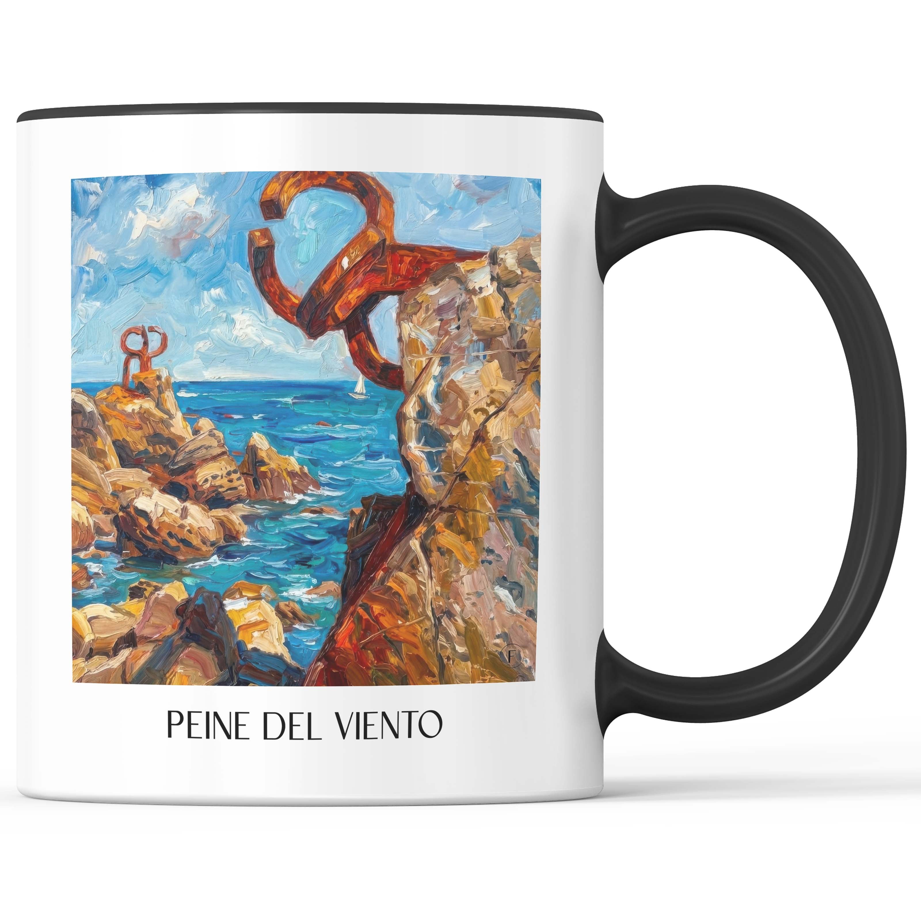 peine-del-viento-san-sebastián-spanien-kaffeebecher-oil-painting-oelgemaelde
