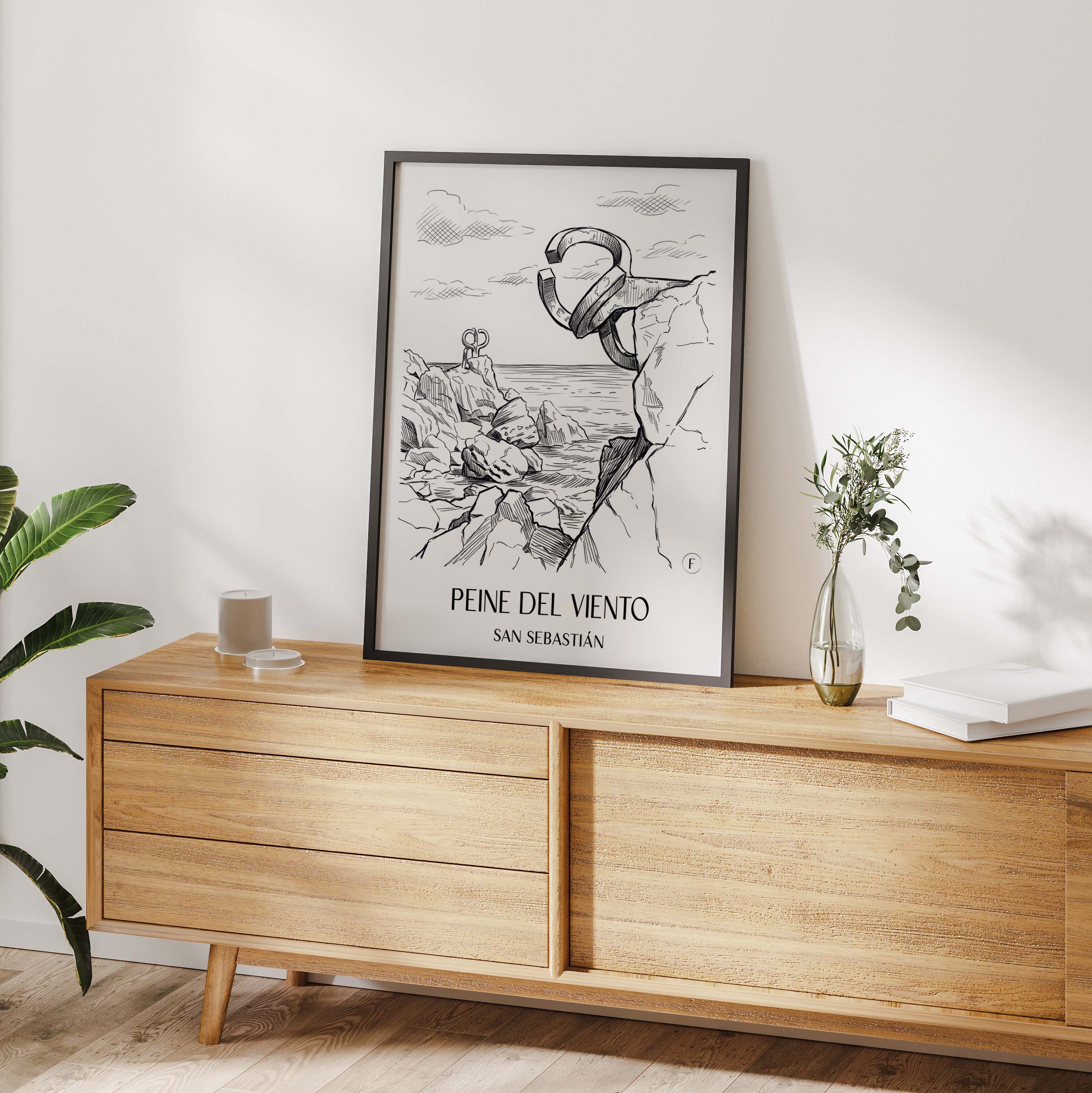 peine-del-viento-san-sebastián-spanien-poster-skizze