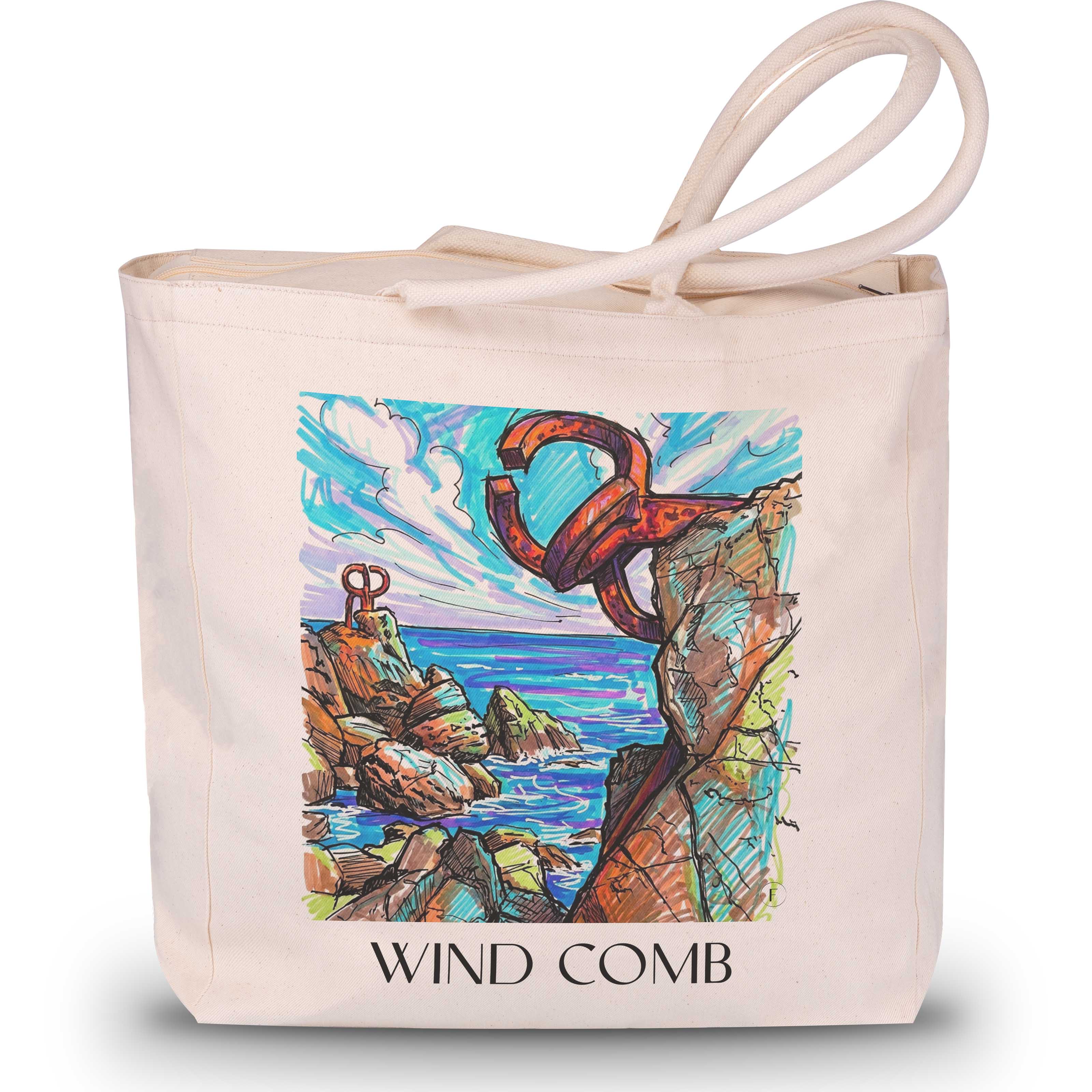 Peine del Viento Shopping Tasche - San Sebastián - Spanien Tote Bag - Einkaufstasche im Tag Graffiti Stil - favplace