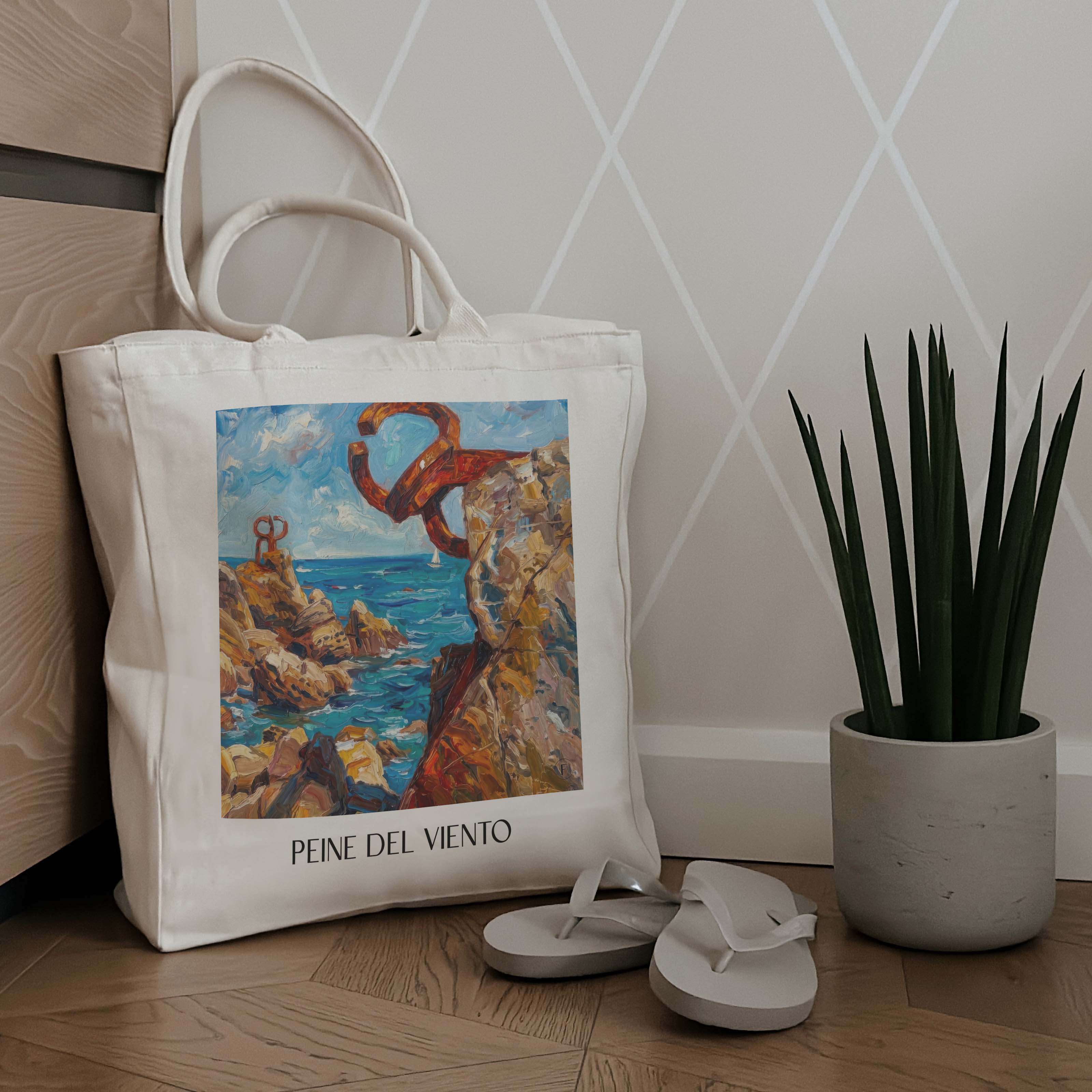 peine-del-viento-san-sebastián-spanien-einkaufstasche-oil-painting-oelgemaelde