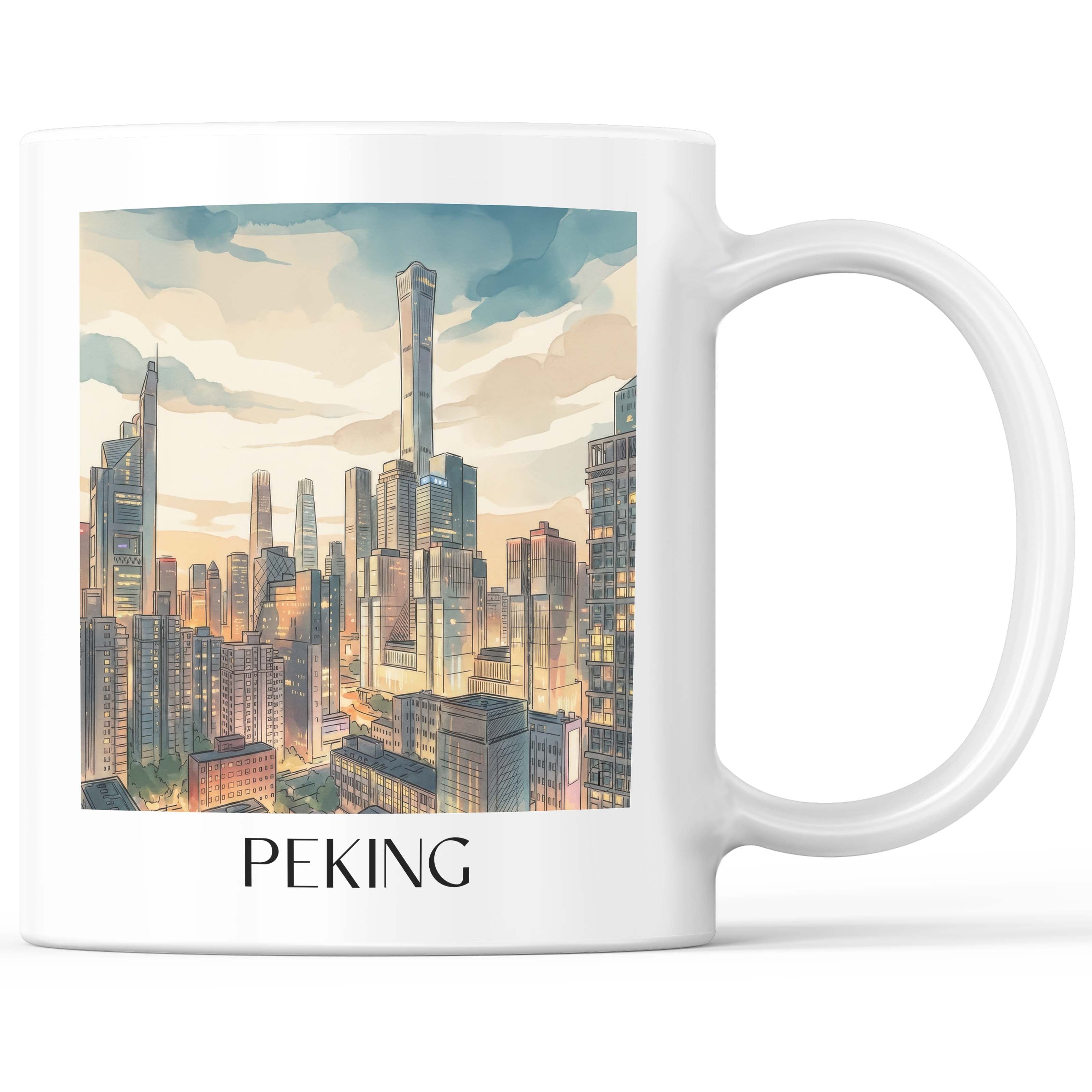 Peking - China Becher - Kaffeetasse im Aquarell Stil - favplace