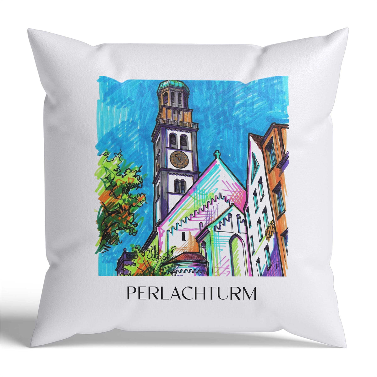 perlachturm-augsburg-deutschland-kissenbezug-graffiti