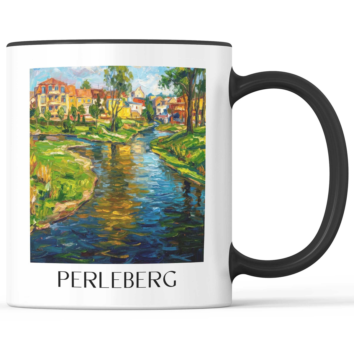 Perleberg Kaffeebecher - Prignitz - Deutschland Becher - Kaffeetasse im Ölgemälde Stil - favplace