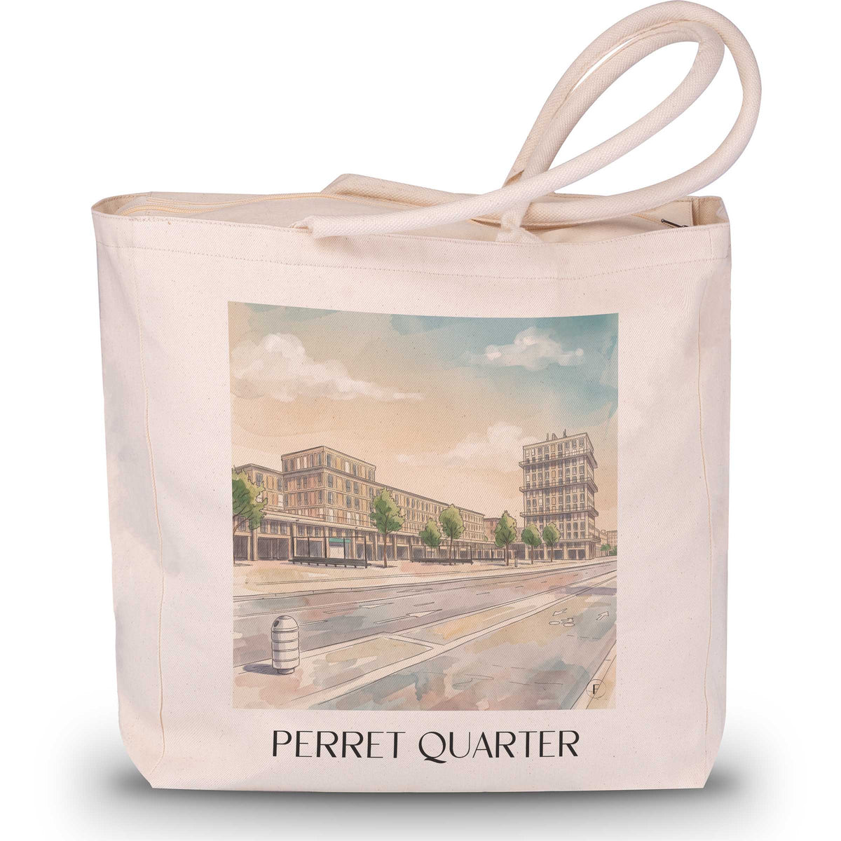 Perret-Viertel Shopping Tasche - Le Havre - Frankreich Tote Bag - Einkaufstasche im Aquarell Stil - favplace
