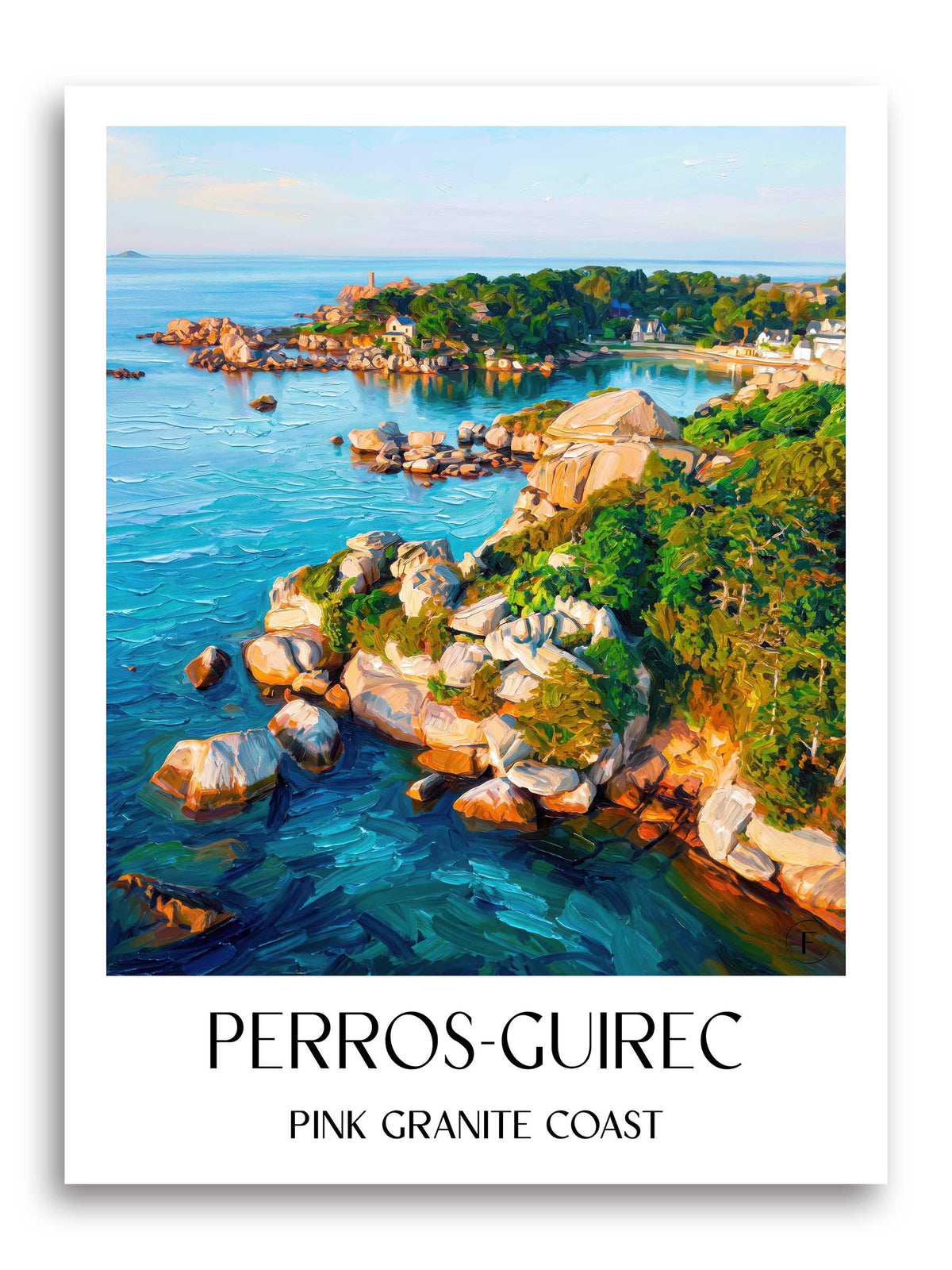 Perros-Guirec Poster - Côte de Granit Rose - Frankreich Kunstdruck - Ölgemälde von A4 bis A1 - favplace
