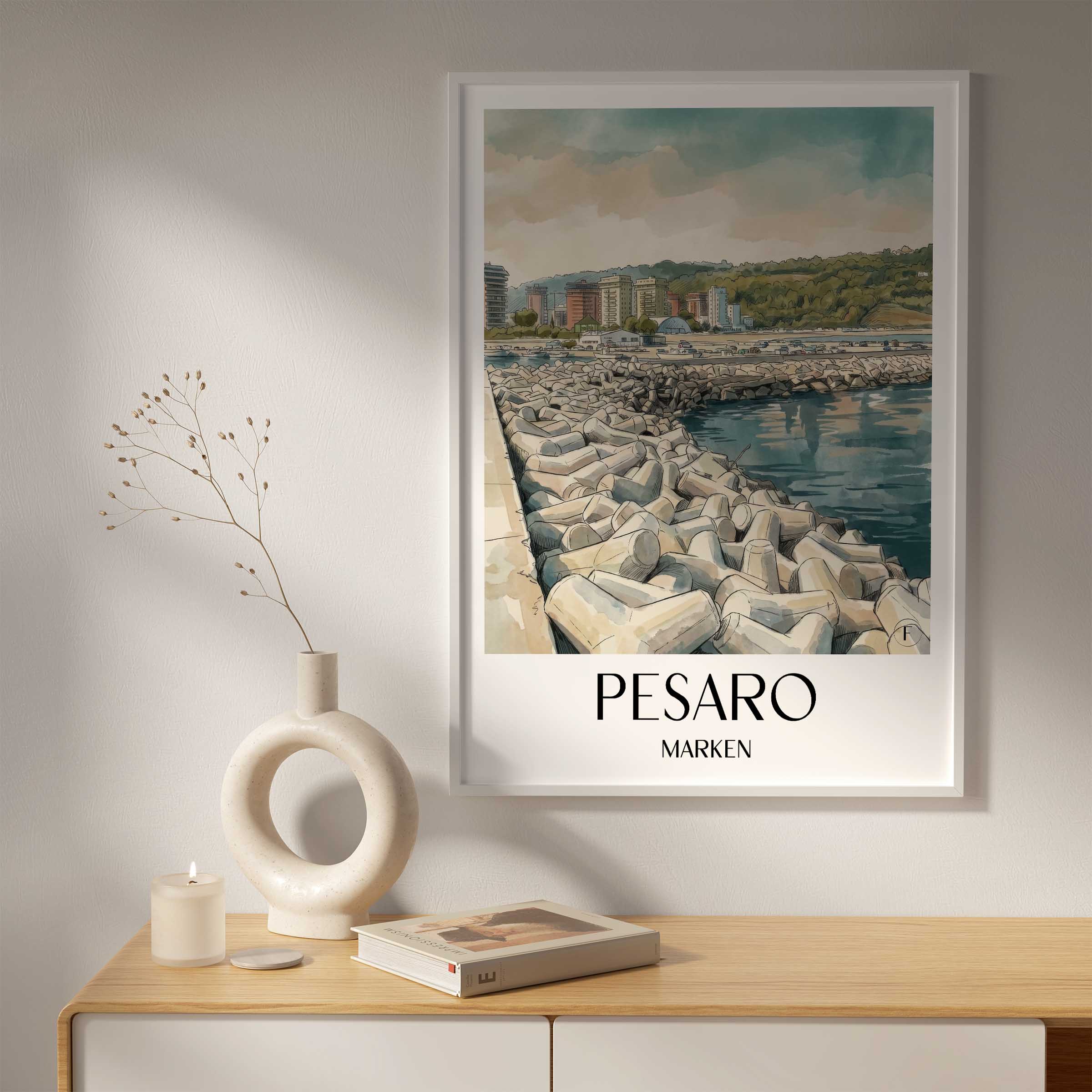 pesaro--marken-italien-poster-aquarell