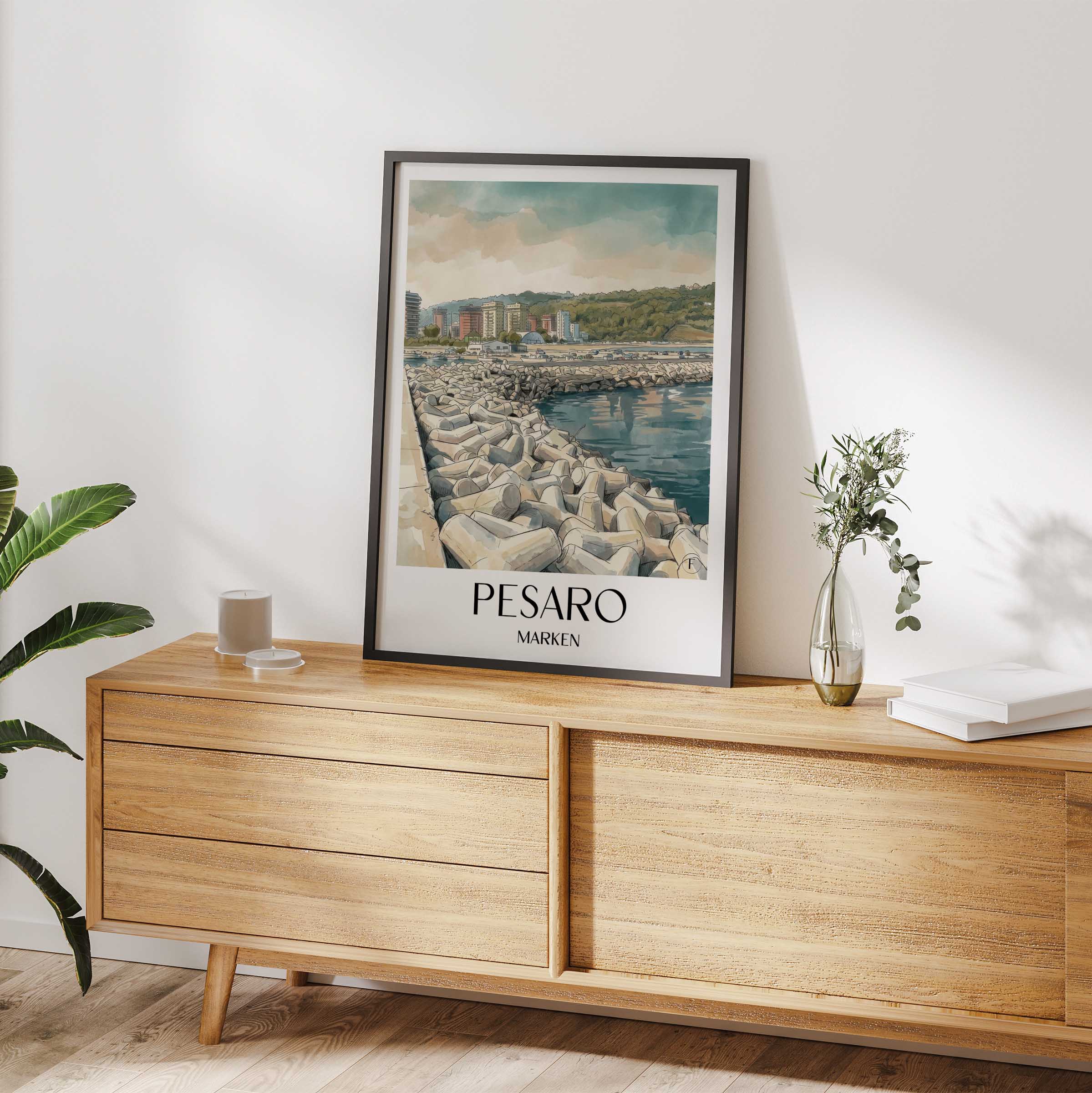 pesaro--marken-italien-poster-aquarell
