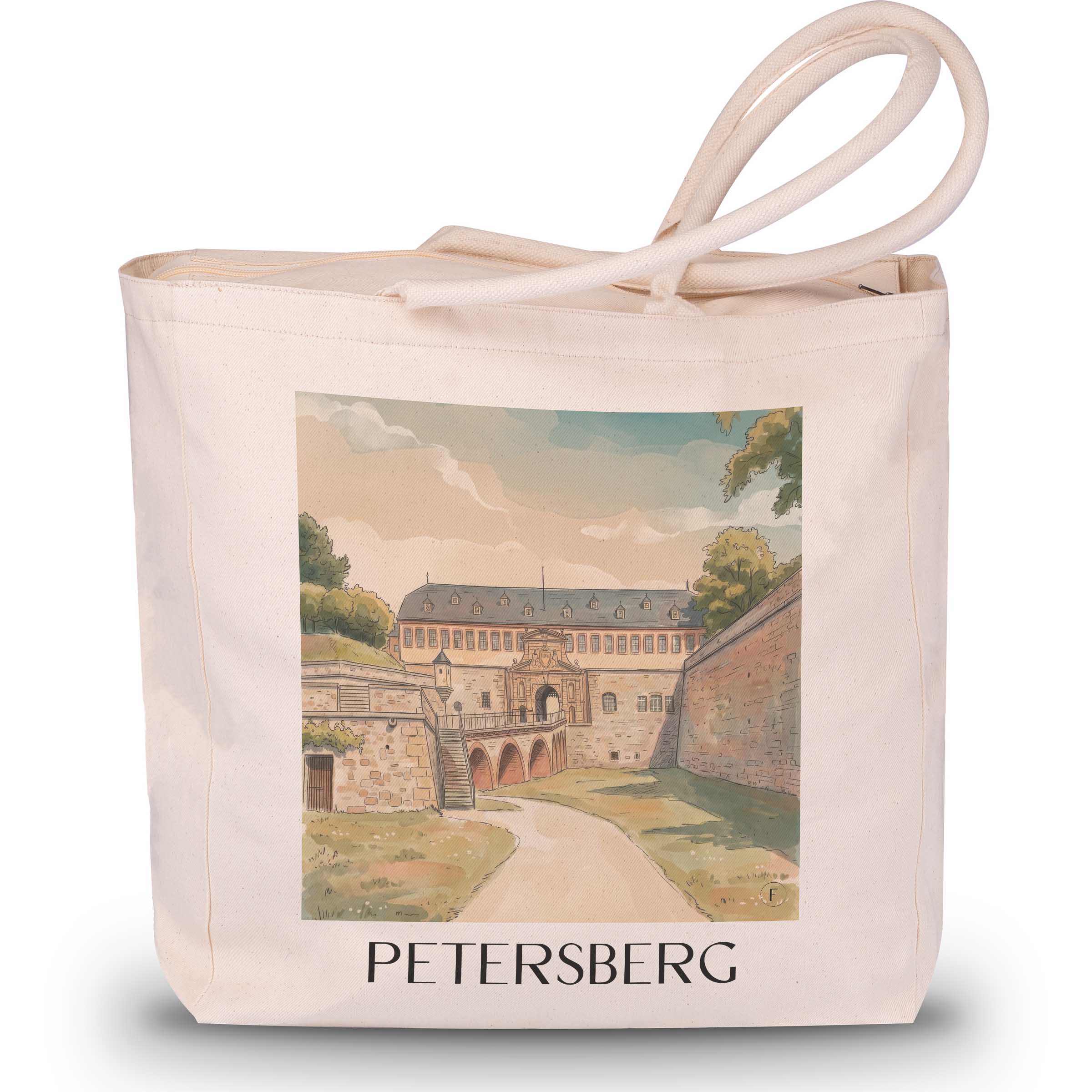 Petersberg Shopping Tasche - Erfurt - Deutschland Tote Bag - Einkaufstasche im Aquarell Stil - favplace
