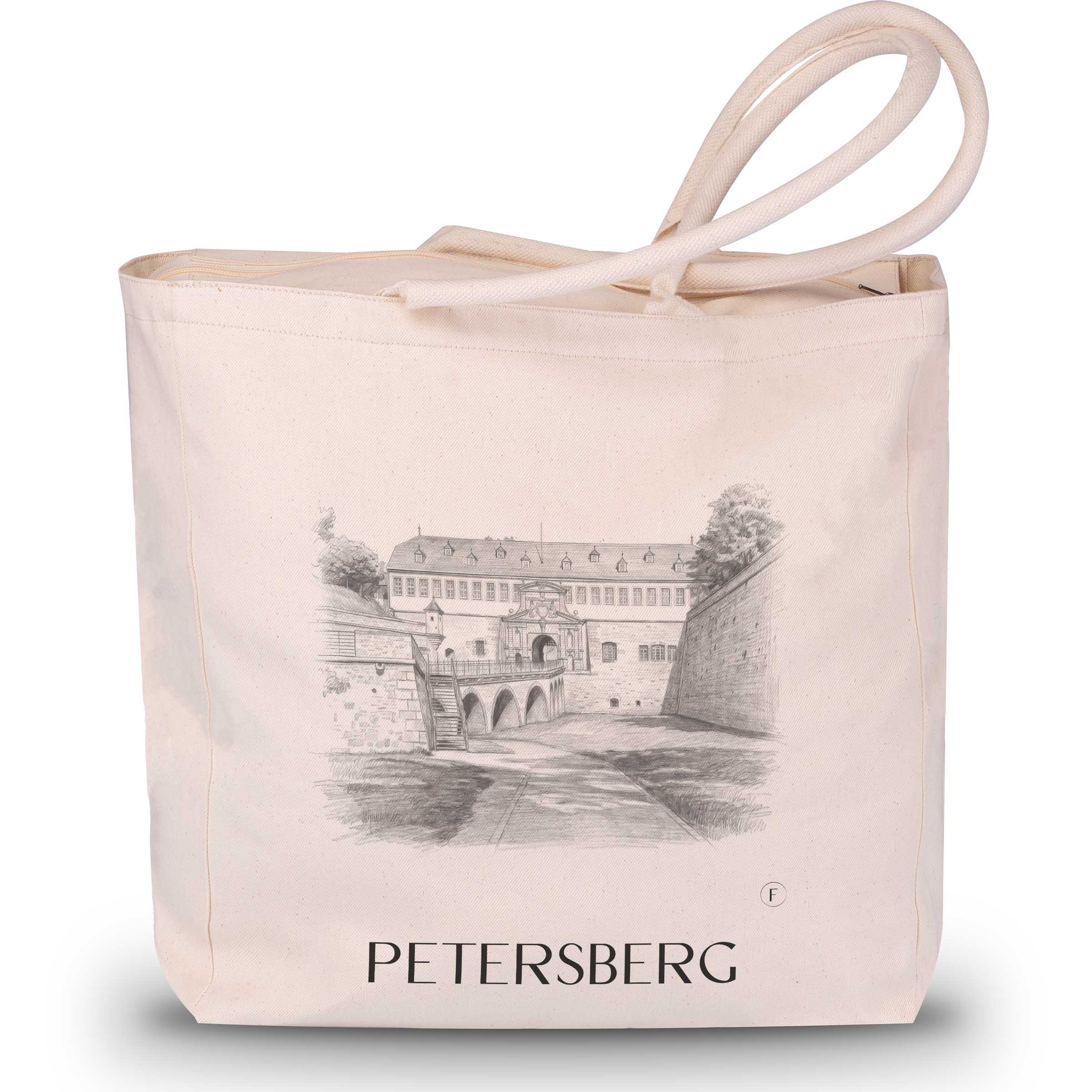 Petersberg Shopping Tasche - Erfurt - Deutschland Tote Bag - Einkaufstasche im Zeichnung Stil