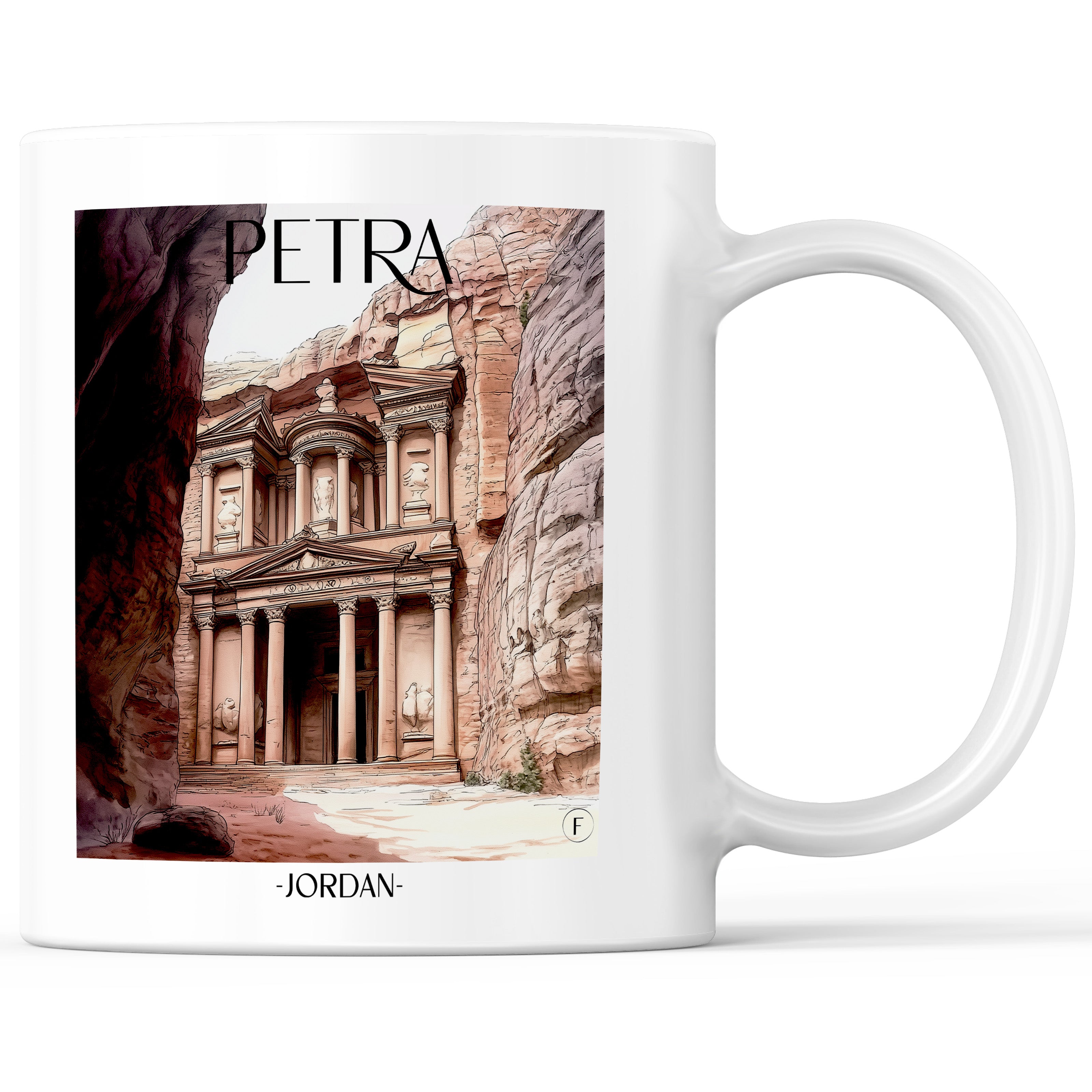 Petra, Jordanien - Jordanien Becher - Kaffeetasse im Aquarell Stil - favplace