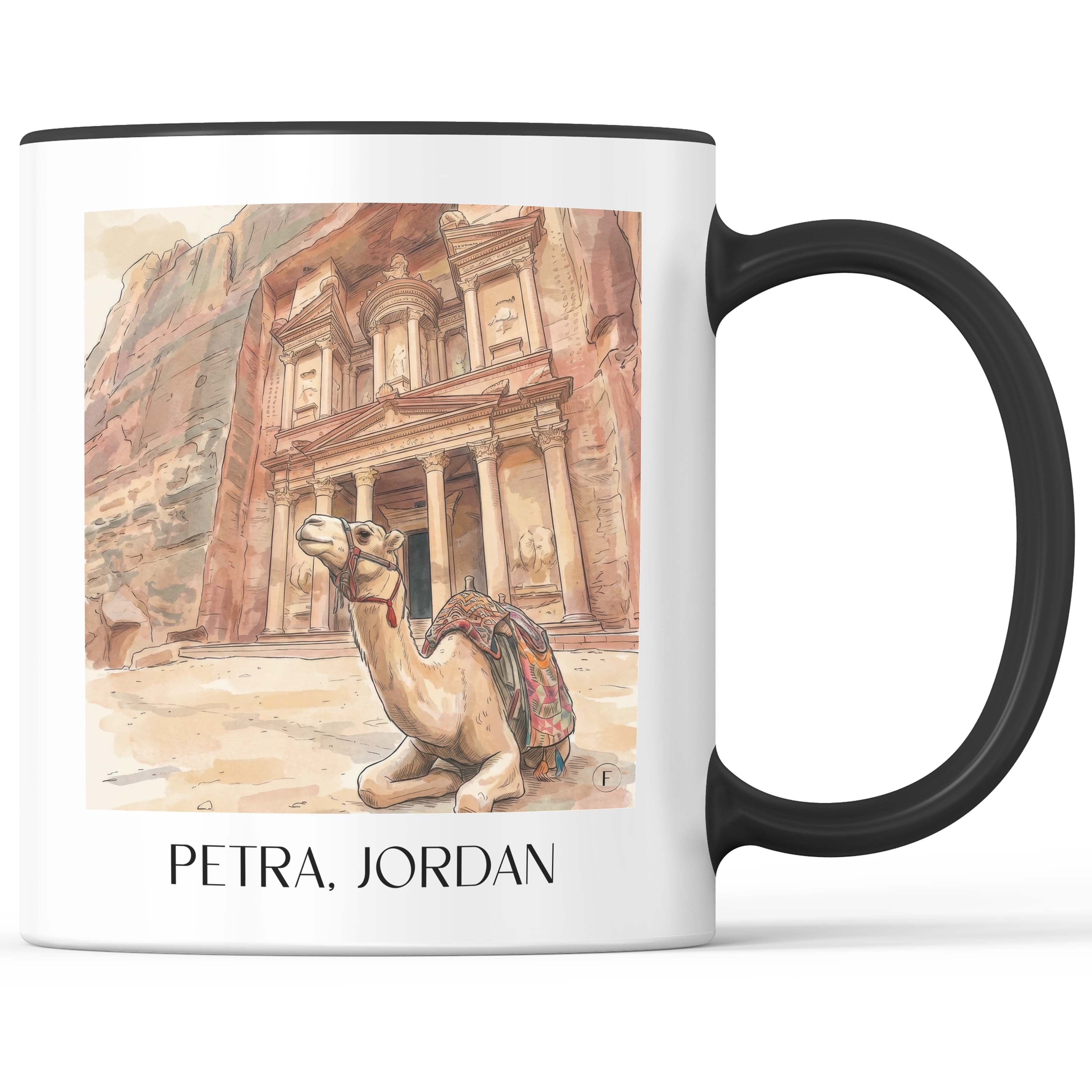 Petra, Jordanien - Jordanien Becher - Kaffeetasse im Aquarell Stil - favplace