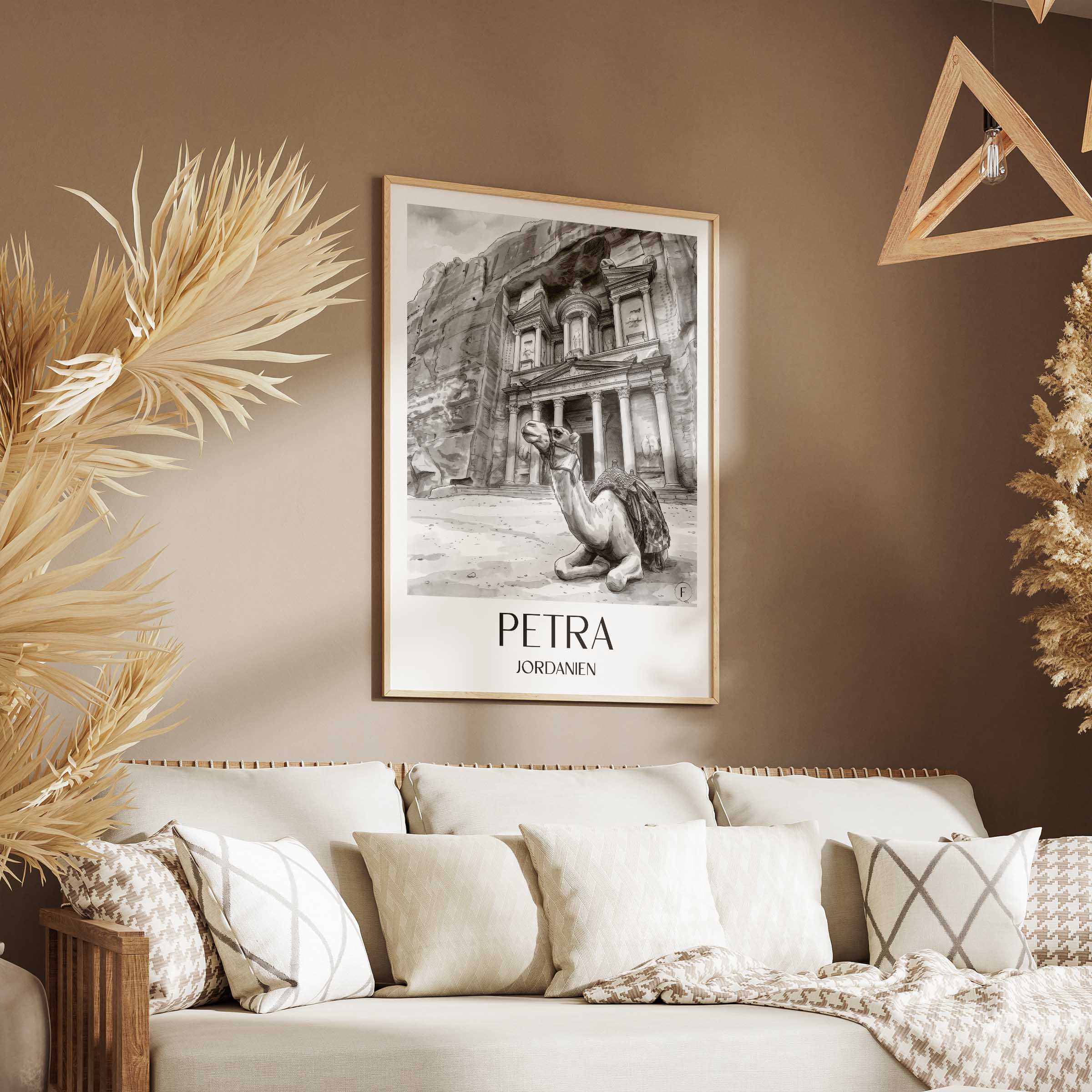 petra,-jordanien-jordanien-poster-aquarell-schwarz-weiss