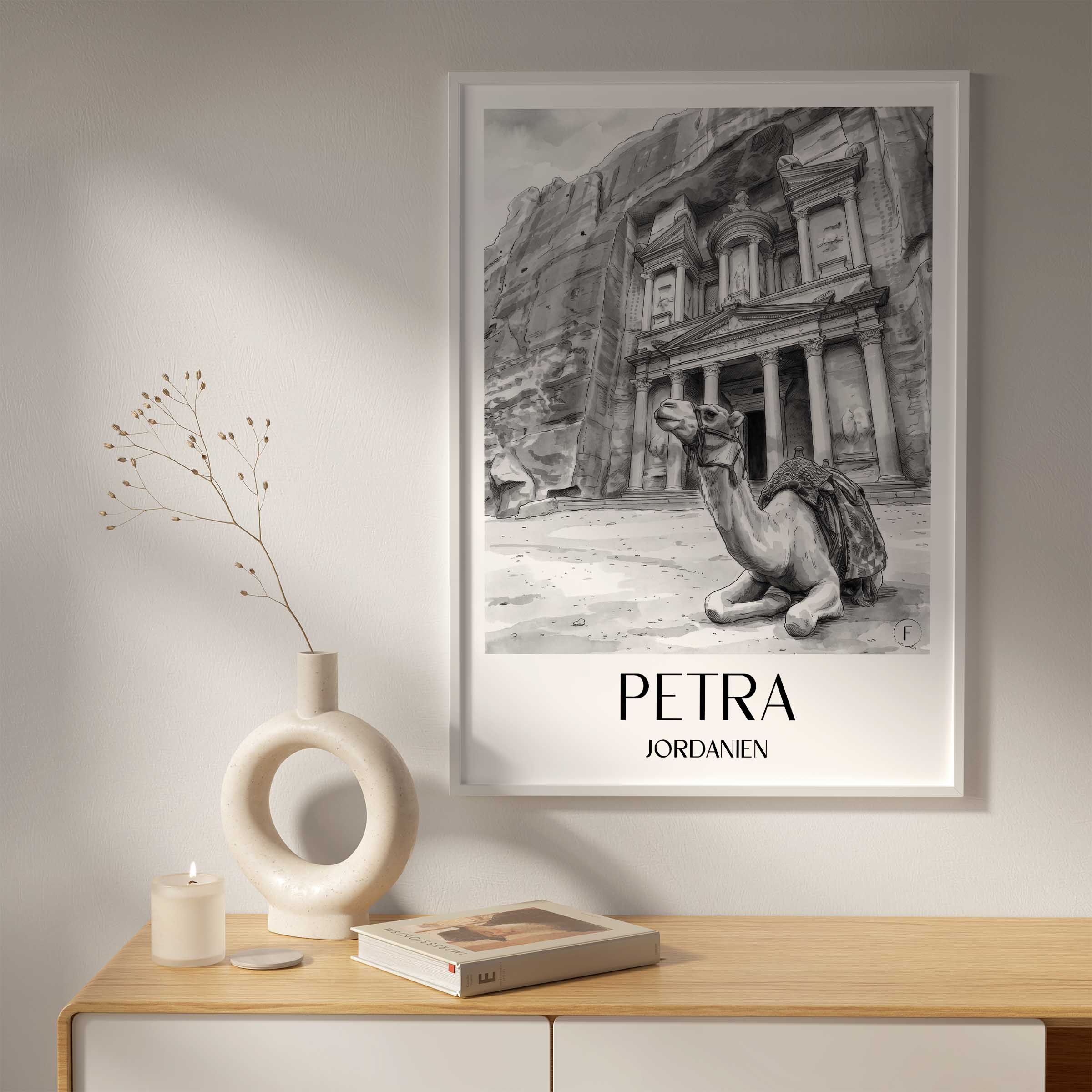 petra,-jordanien-jordanien-poster-aquarell-schwarz-weiss