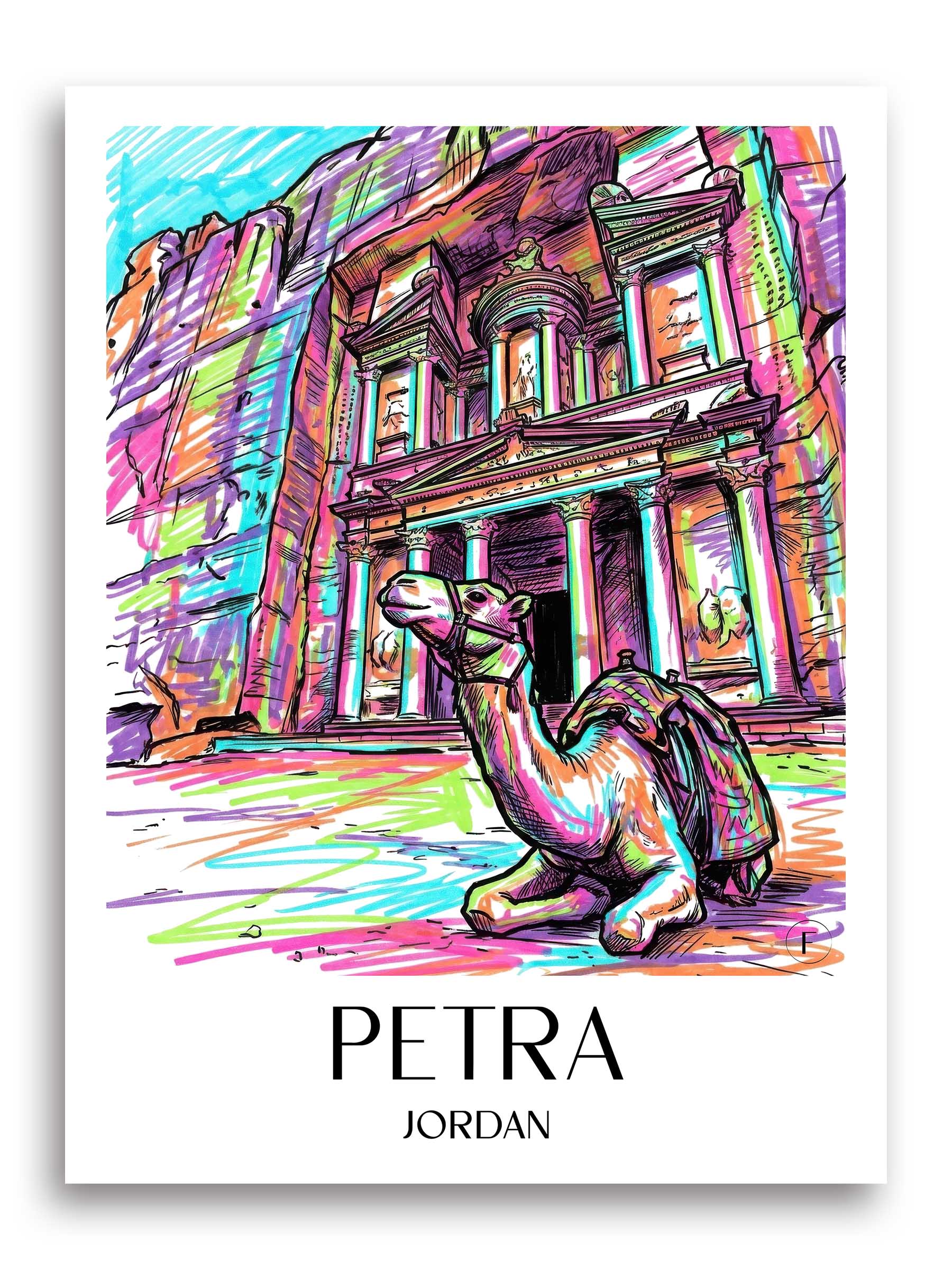 Petra, Jordanien Poster - - Jordanien Kunstdruck - Tag Graffiti von A4 bis A1 - favplace
